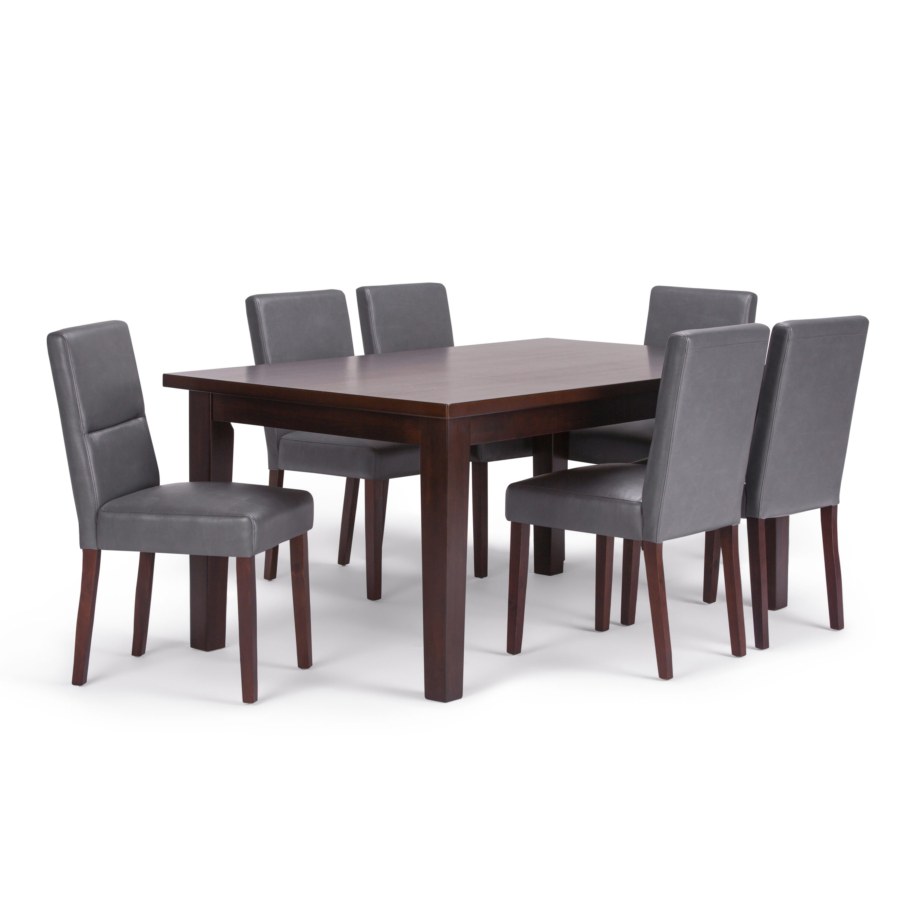 Simpli Home AXCDS7ASH-G Ashford Stone Grey Contemporary/Modern Dining Room Set with Rectangular Table (Seats 6)