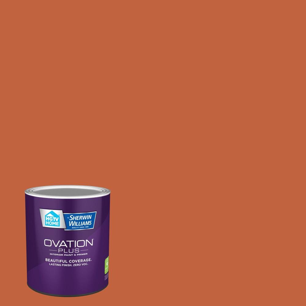 HGTV HOME by Sherwin-Williams HGSW1103-2557206 Ovation Plus Satin Robust Orange HGSW1103 Latex Interior Paint Paint + Primer ( 1-quart )
