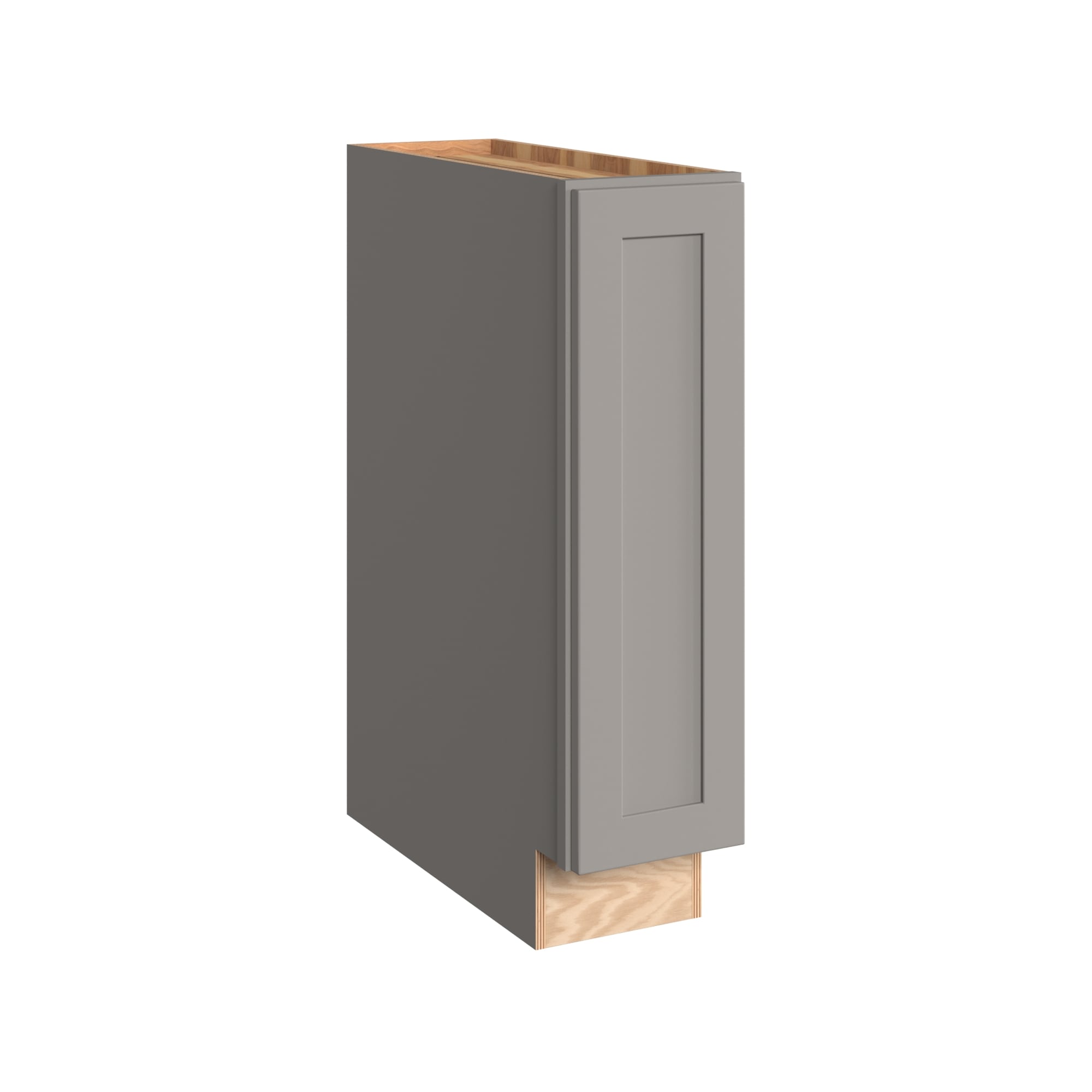 KraftMaid Momentum BPPI9G81 Deveron 9-in W x 34.5-in H x 24-in D Pebble Grey Pull-out cabinet Base Fully assembled Plywood Cabinet (Recessed Panel Shaker)