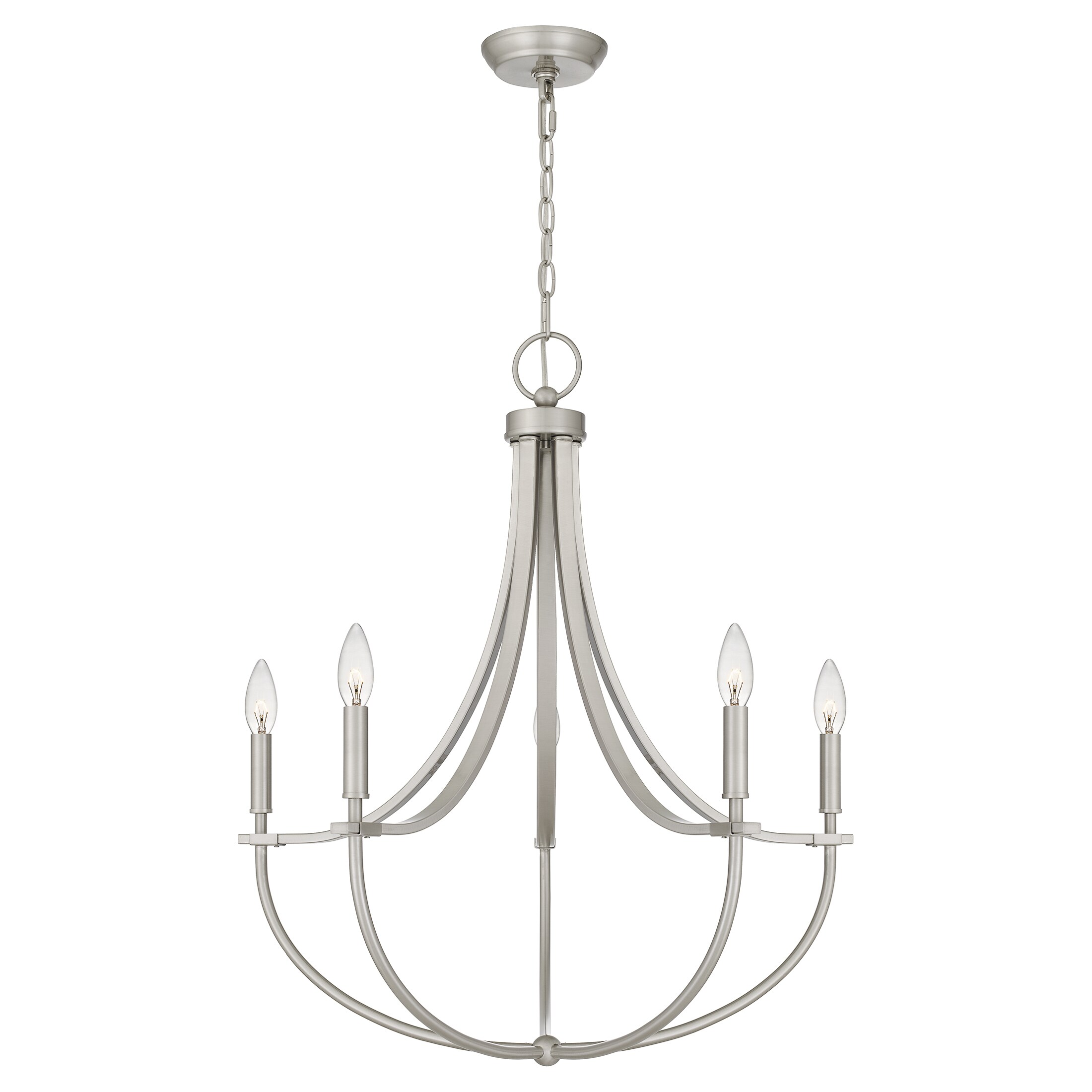 Ashley Harbour Nilson 5-Light Brushed Nickel Transitional Chandelier at ...