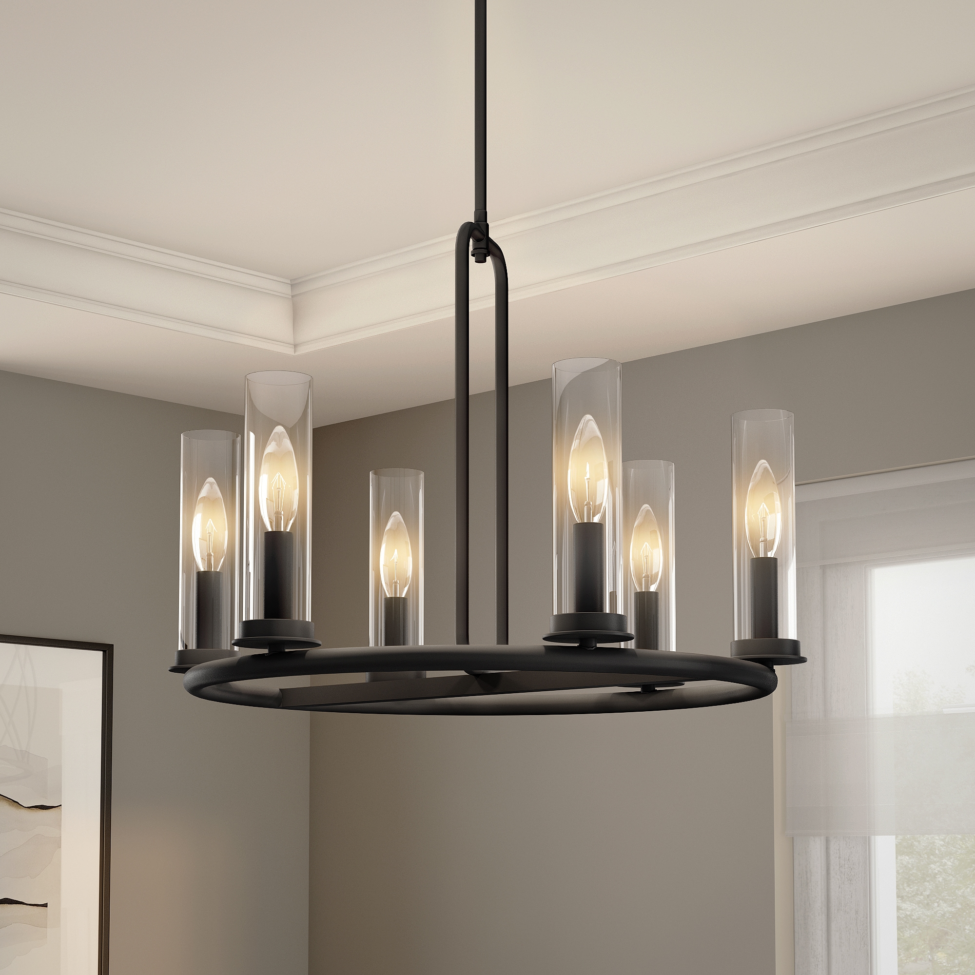 Designers Fountain D268C-5CH-MB Hudson 5-Light Matte Black Transitional Dry rated Chandelier