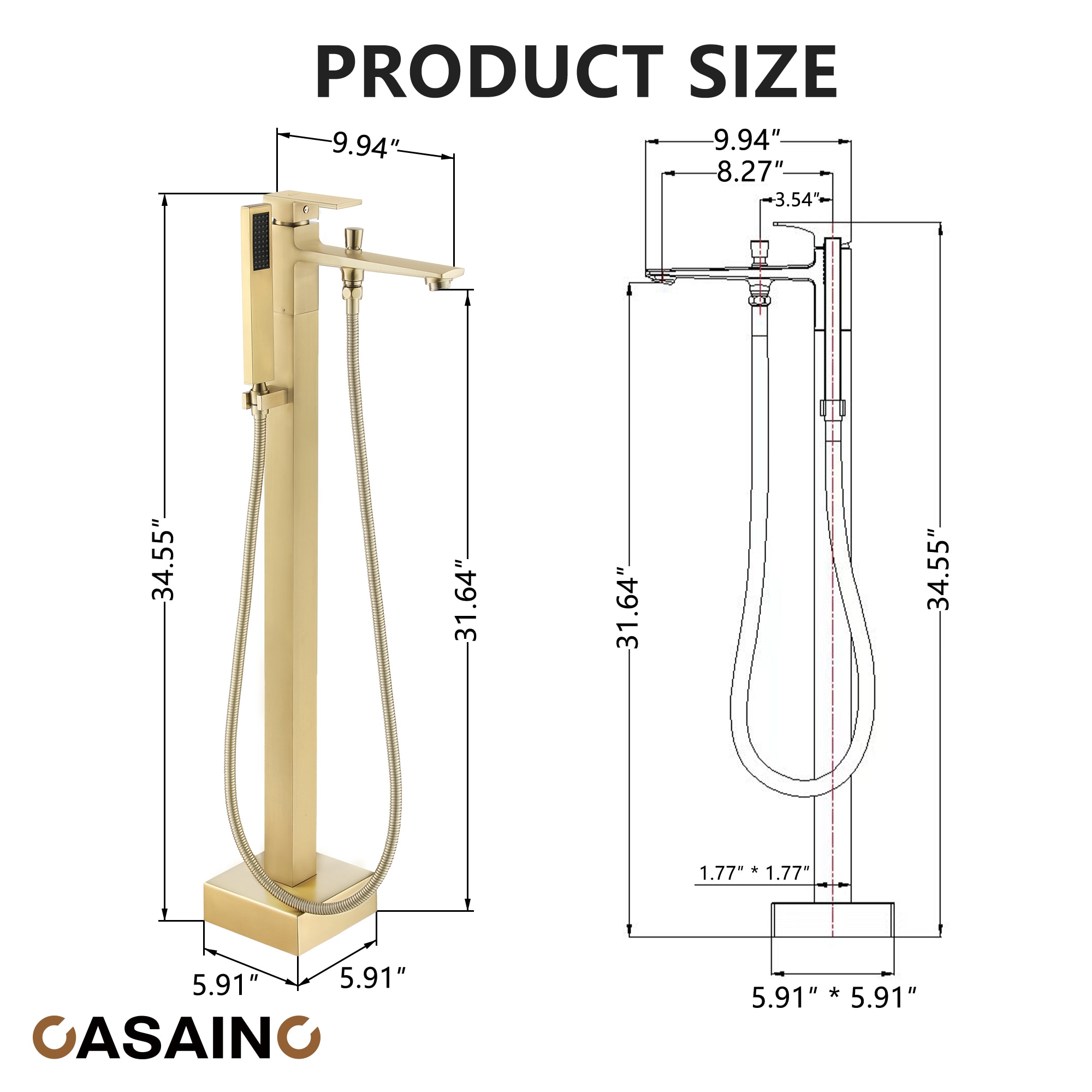 CASAINC WE-SS28MB Roman-Tub-Faucets - View #11