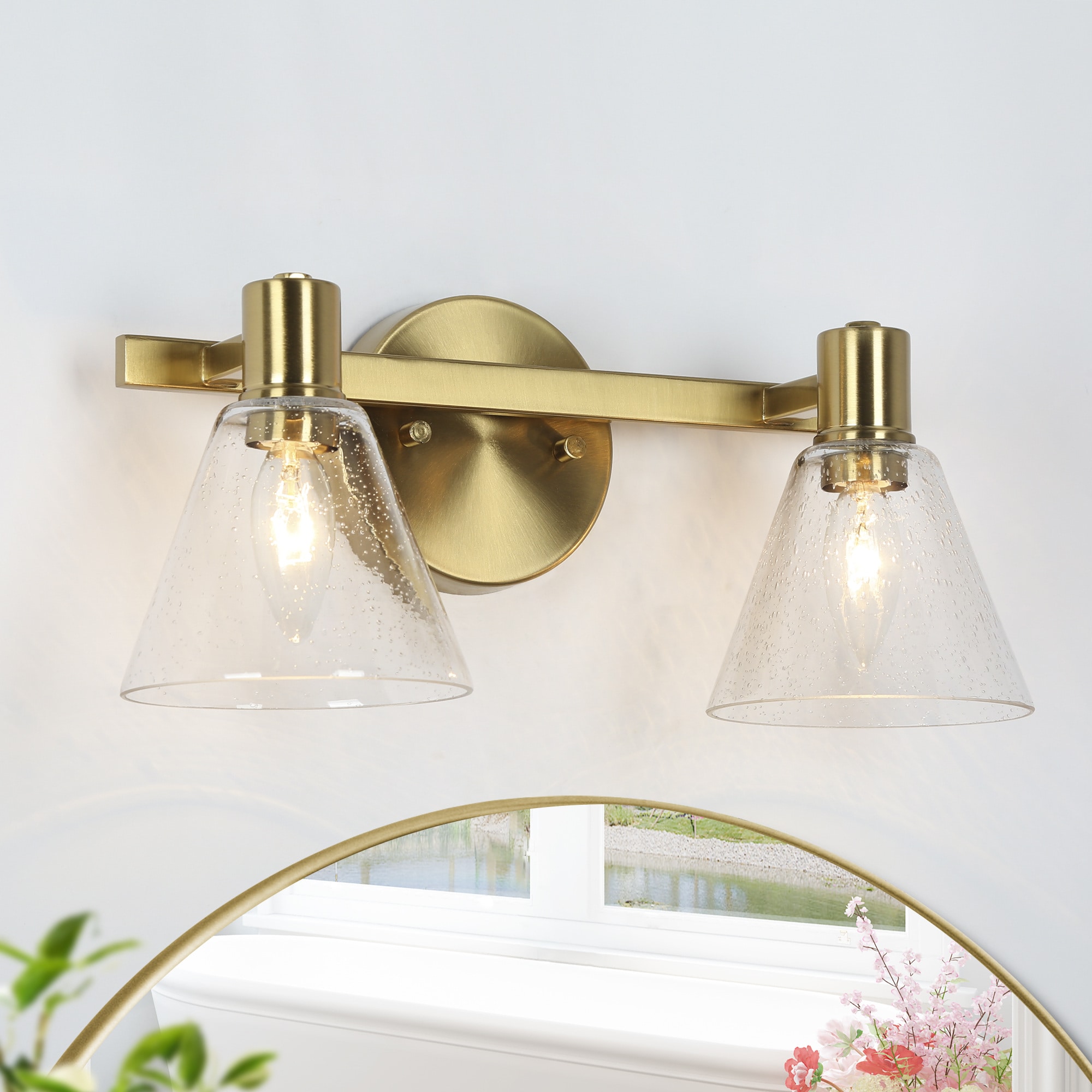 Uolfin UF7VIR-LWS24582-G7 15-in 2 -Light Gloss Gold Modern/contemporary Vanity light