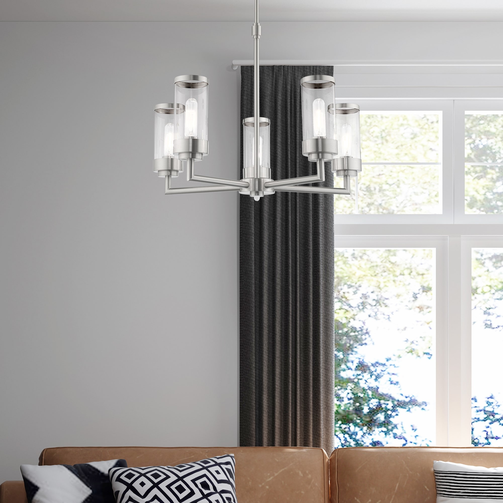 Hillcrest Brushed Nickel 5-Light Candle Style Chandelier