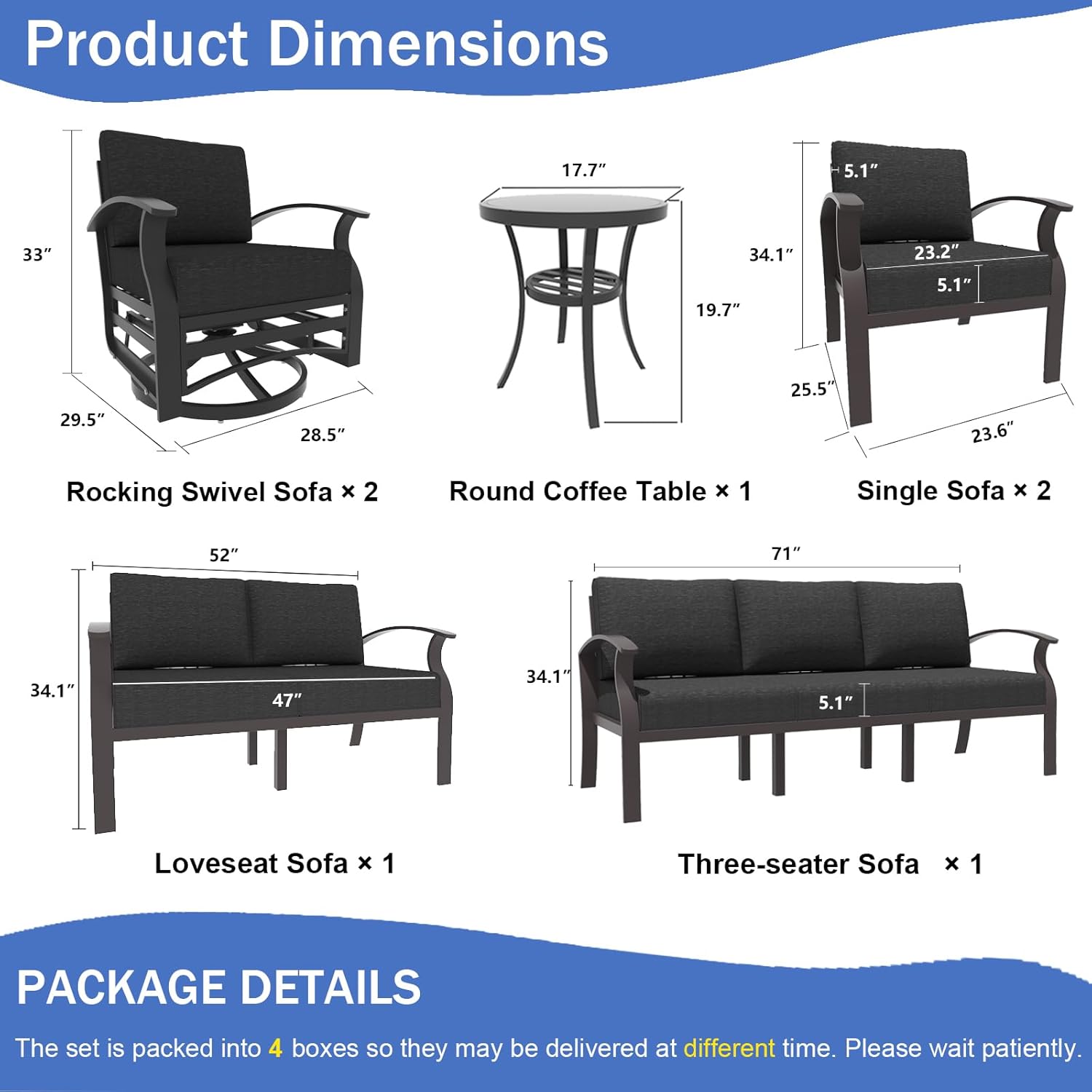 ALAULM LS-A-5S+3SRC-BLACK Patio-Conversation-Sets - View #6