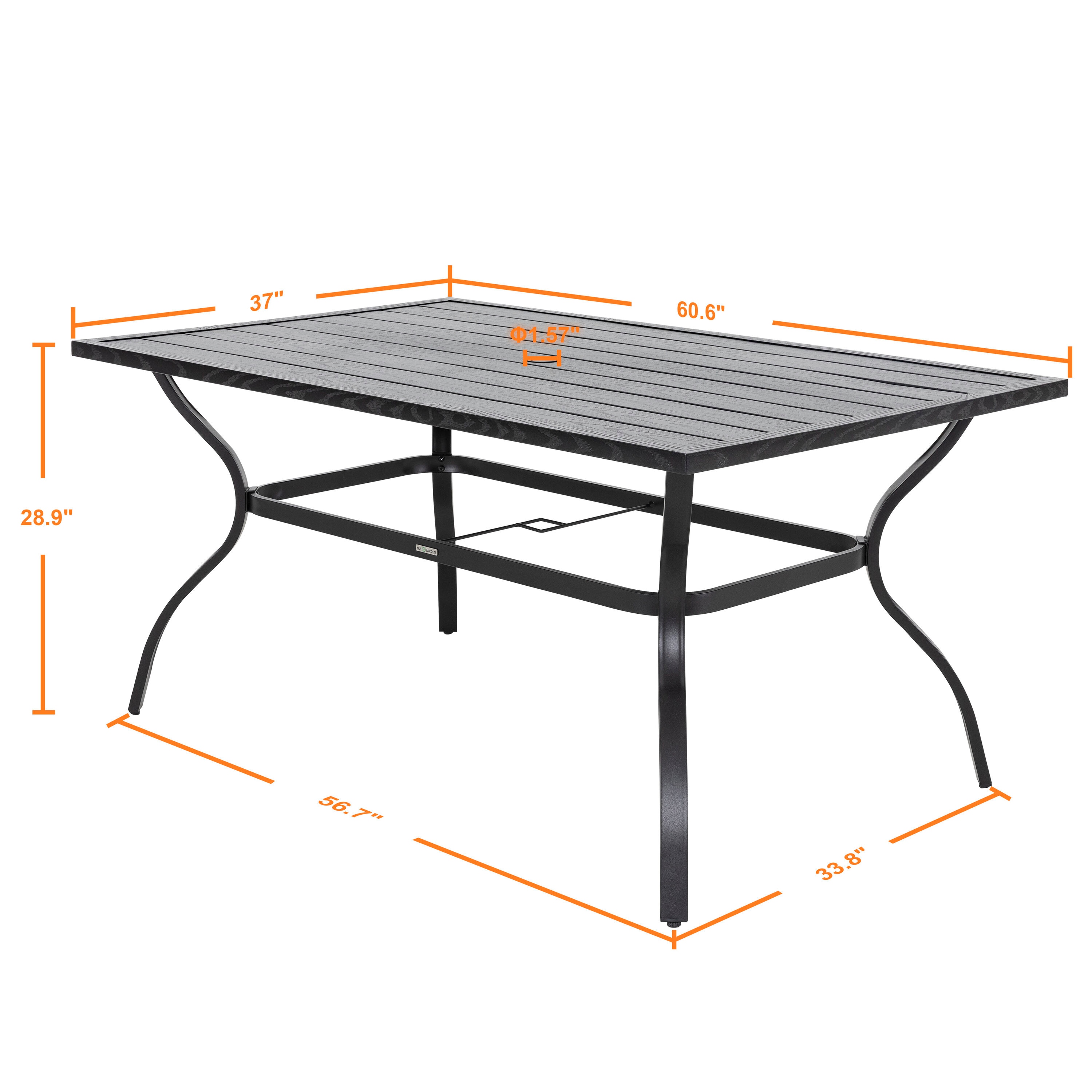 Nuu Garden Rectangle Outdoor Dining Table 37-in W x 60.63-in L with ...