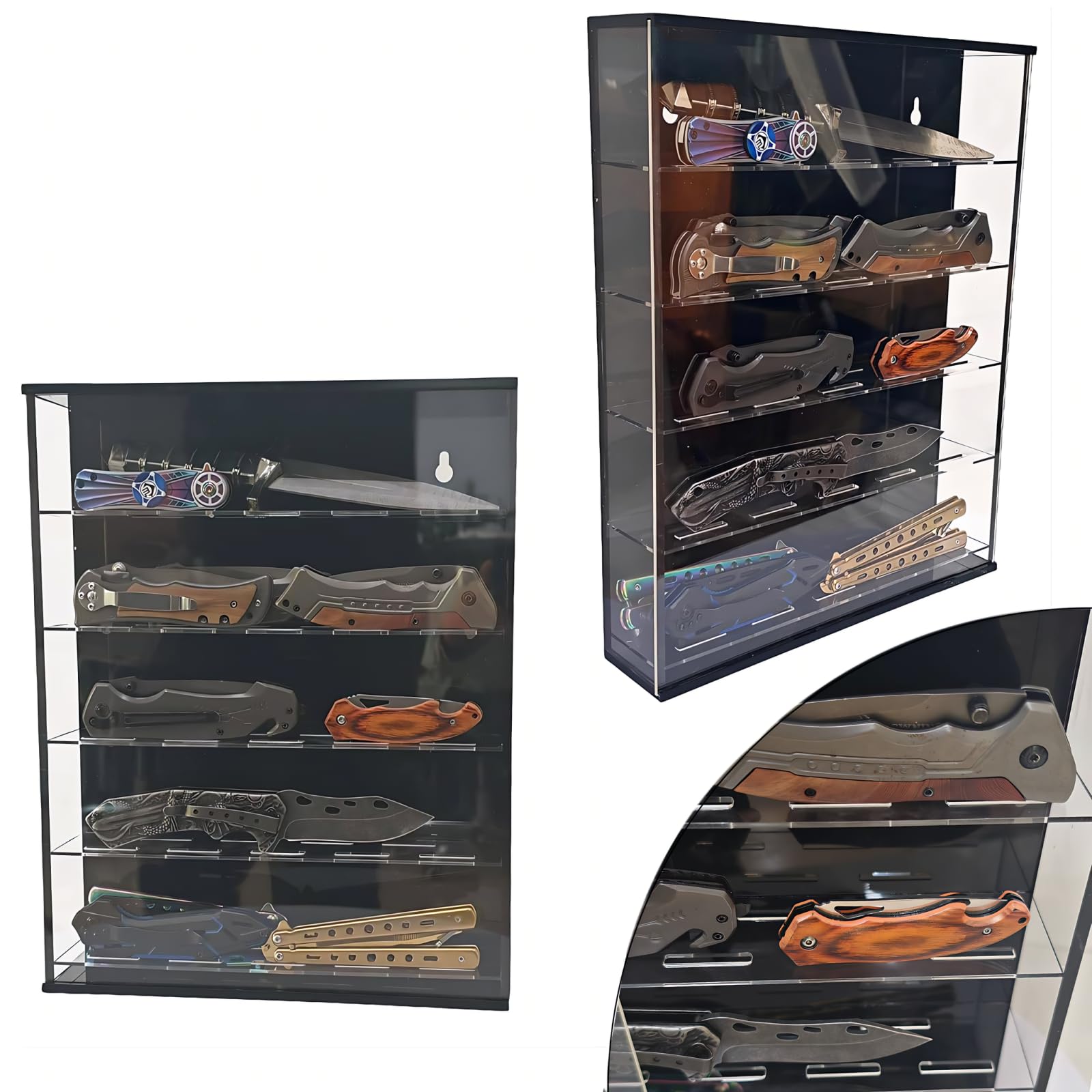 JVFCXXV Knife Display Stand Pocket Knife Organizer Desktop and Wall ...