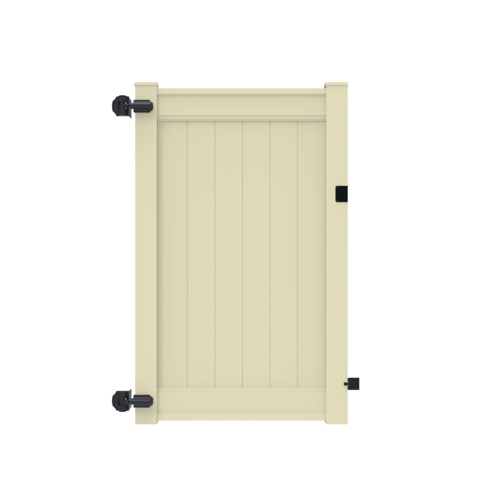 Freedom 73056705 6-ft H x 5-in W Sand Privacy Vinyl Flat-top Fence gate kit (Unassembled)