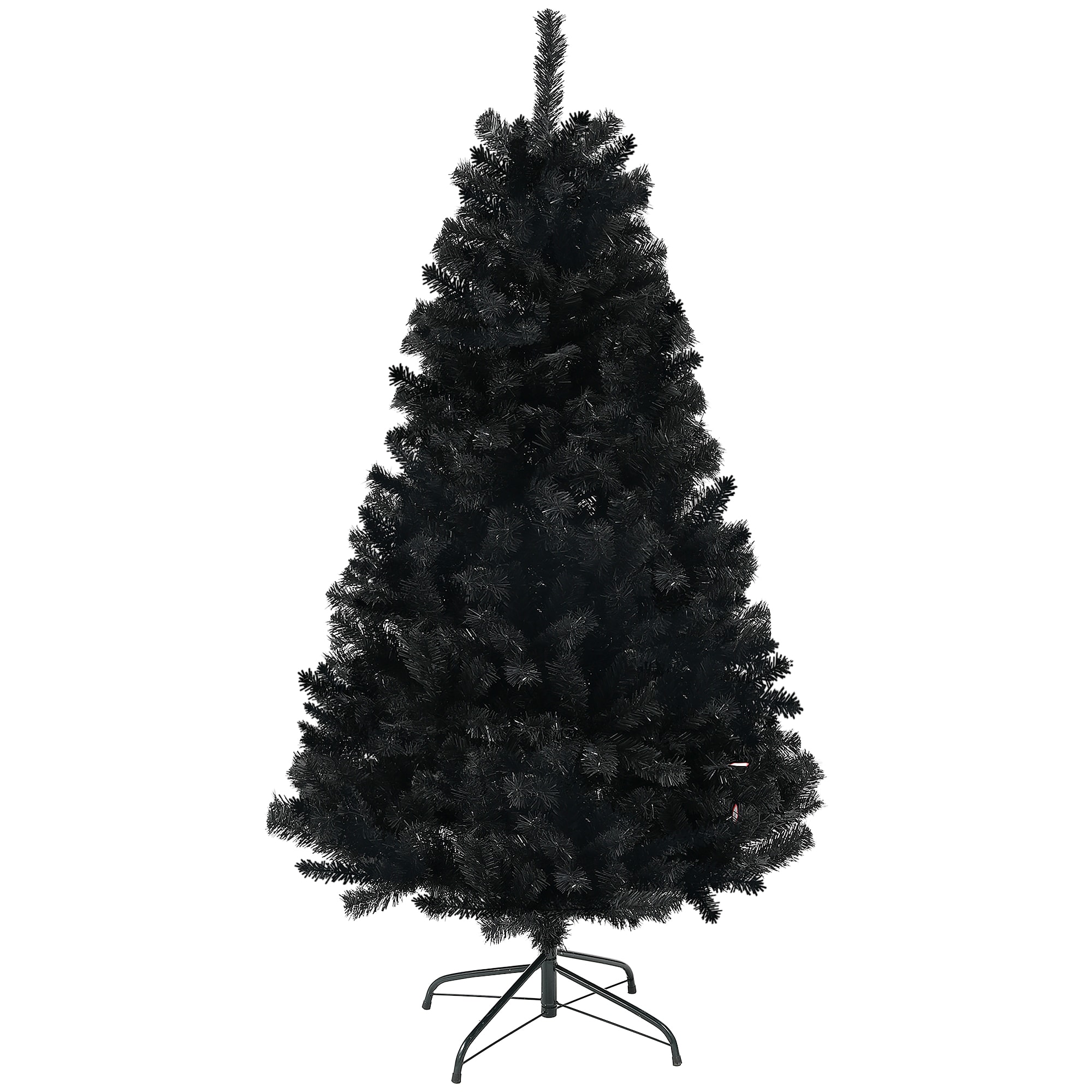 HomCom 6ft Tall Artificial Christmas Tree Unlit Xmas Tree with 1000 Branch Tips Auto Open Steel Base Holiday Décor for Home Office Black