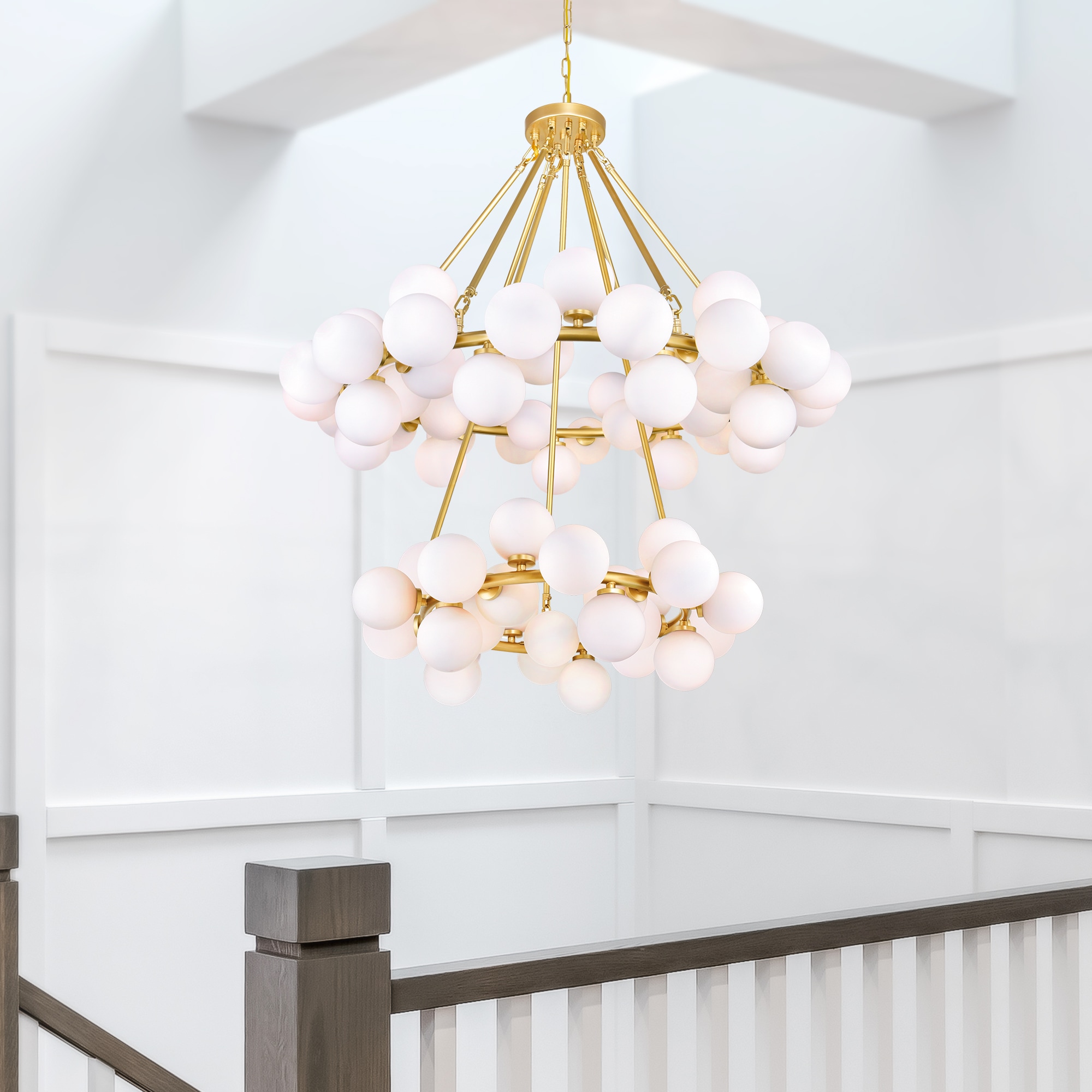 Hunter Chevron 8-Light Distressed Brown Modern/Contemporary Led Chandelier