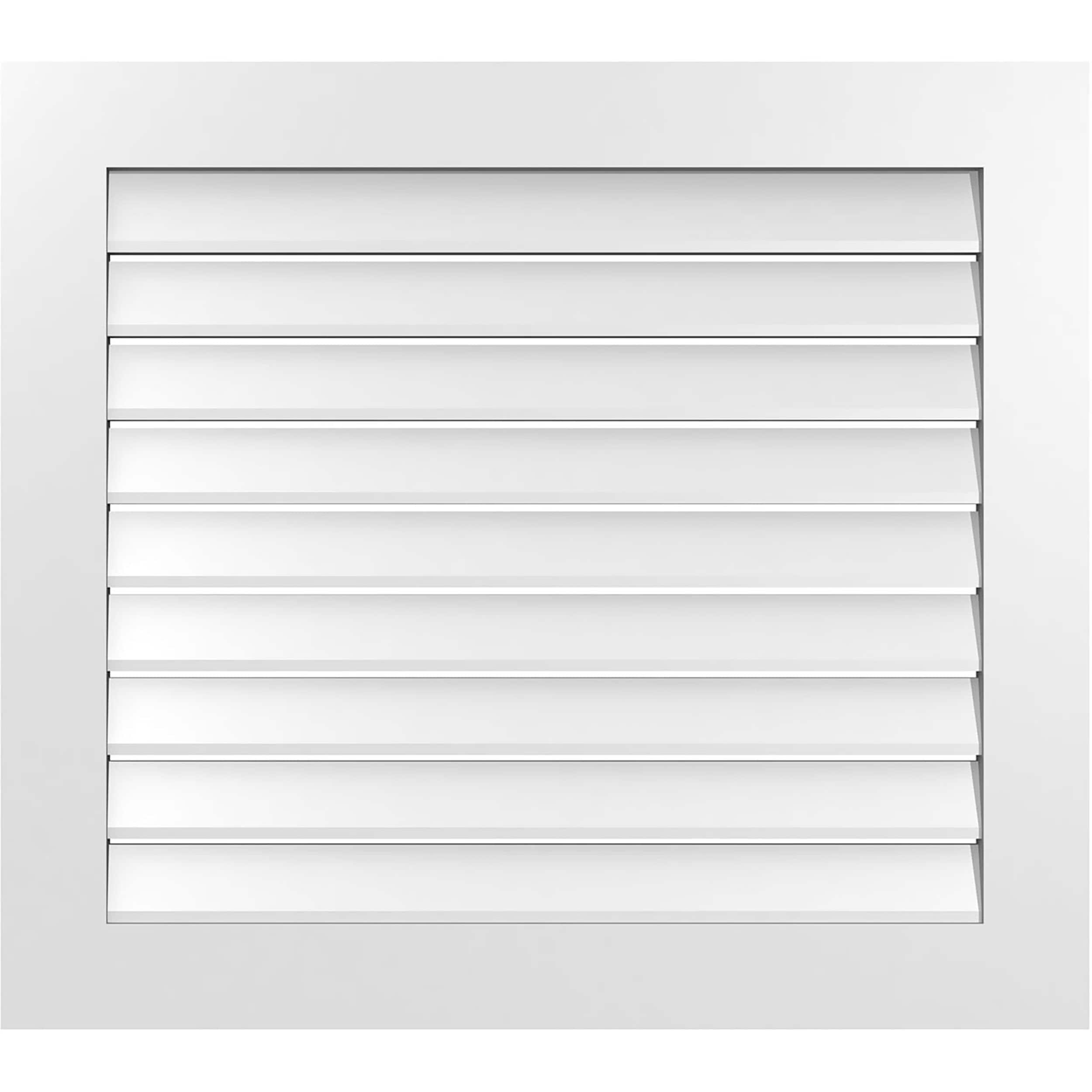Ekena Millwork GVPVE36X3201SF 36-Inches x 32-Inches Off-white Rectangle PVC Gable Louver Vent