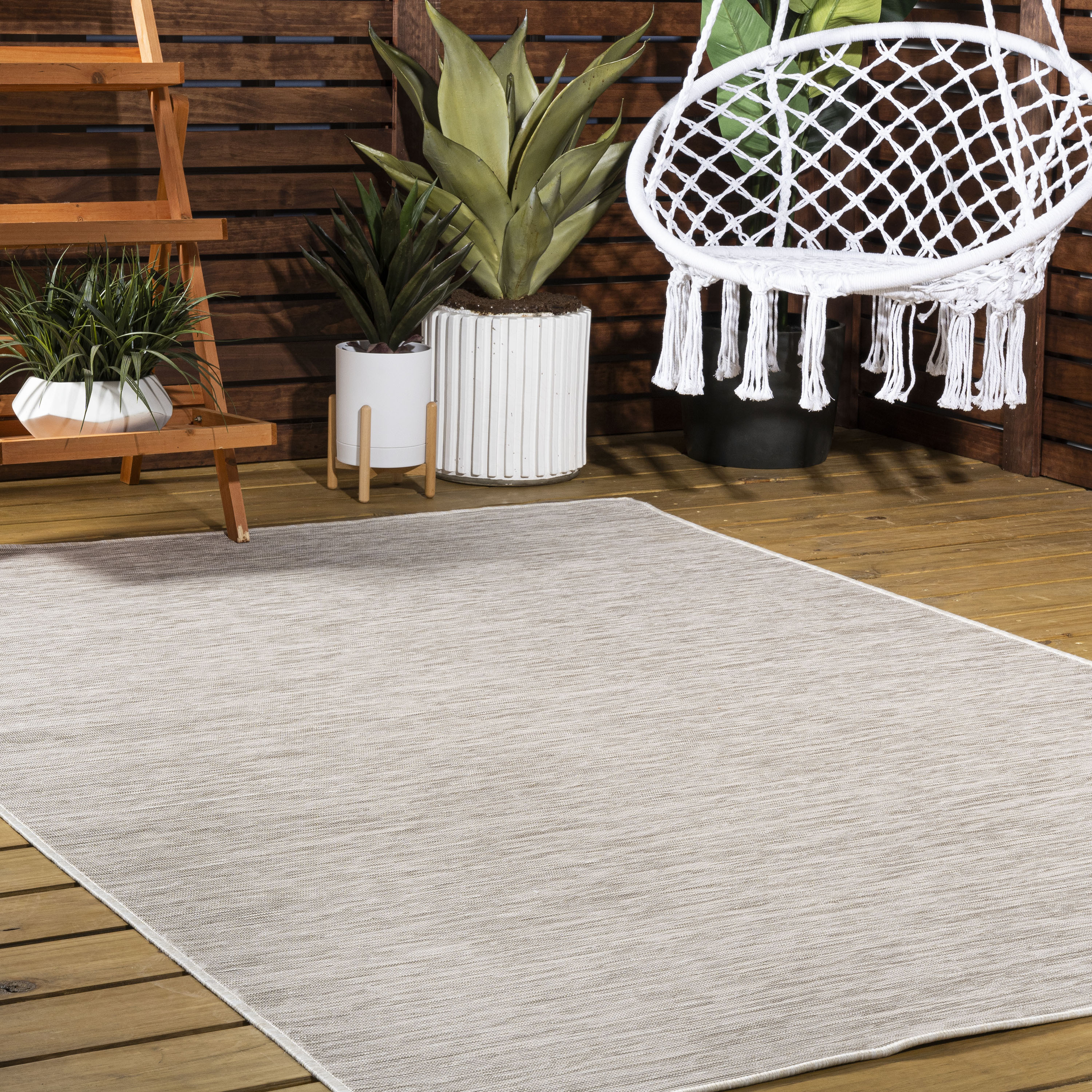 JONATHAN  Y TSN100E-3 TUSCAN SUN Ethan Flatweave 3 x 5 (ft) Loomed Polypropylene Light Gray Rectangular Indoor/Outdoor Solid Coastal Area rug