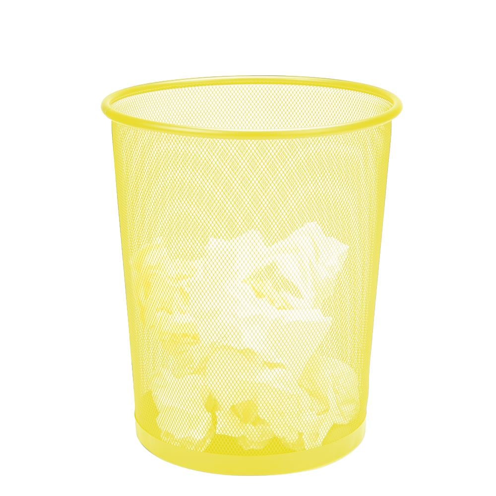 Mind Reader 1CIRGA-YLW Yellow Metal Wastebasket