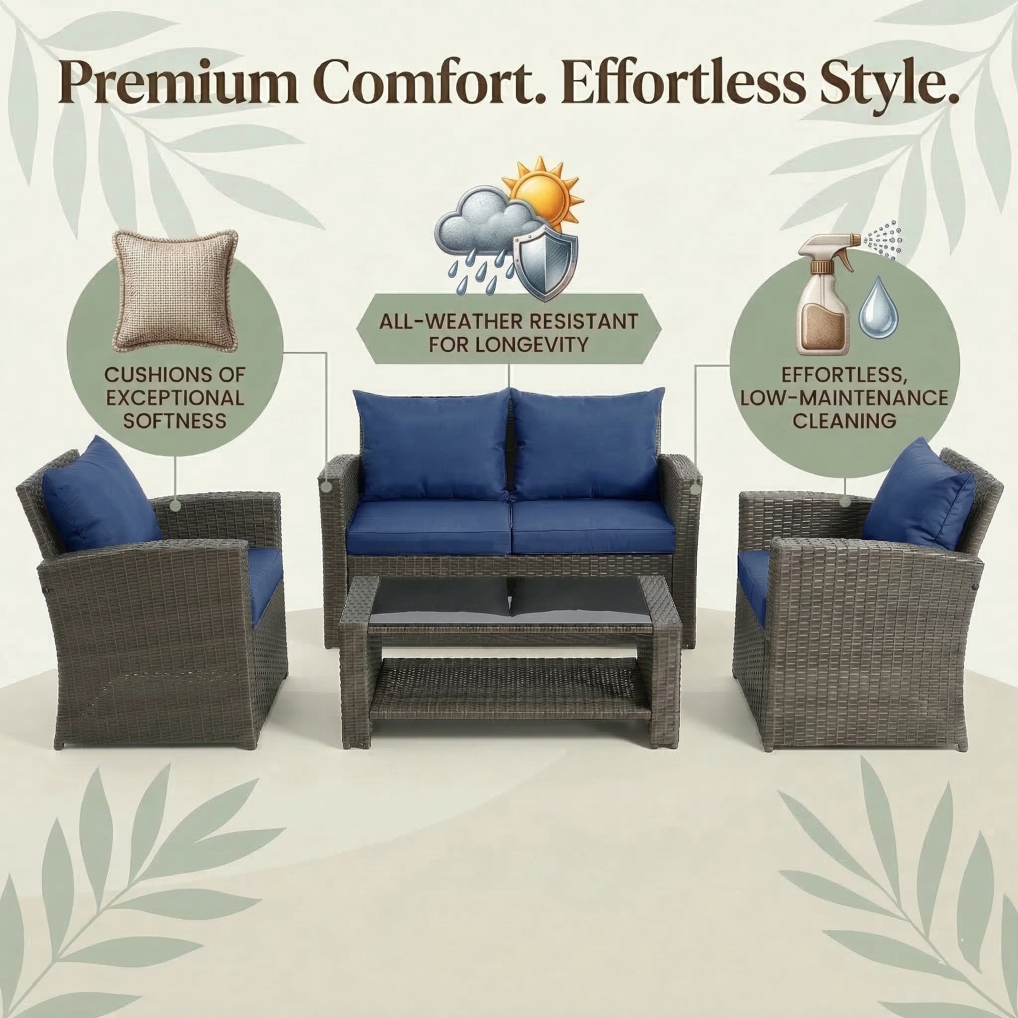 HOYOA GYDZ401NAVE Patio-Conversation-Sets - View #4