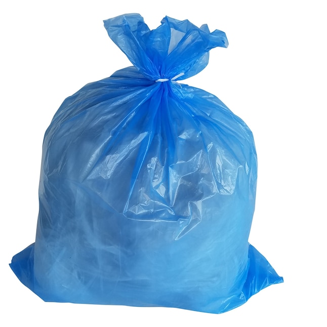 PlasticMill 25-Gallons Blue Outdoor Plastic Recycling Trash Bag (200-Count)  in the Trash Bags department at