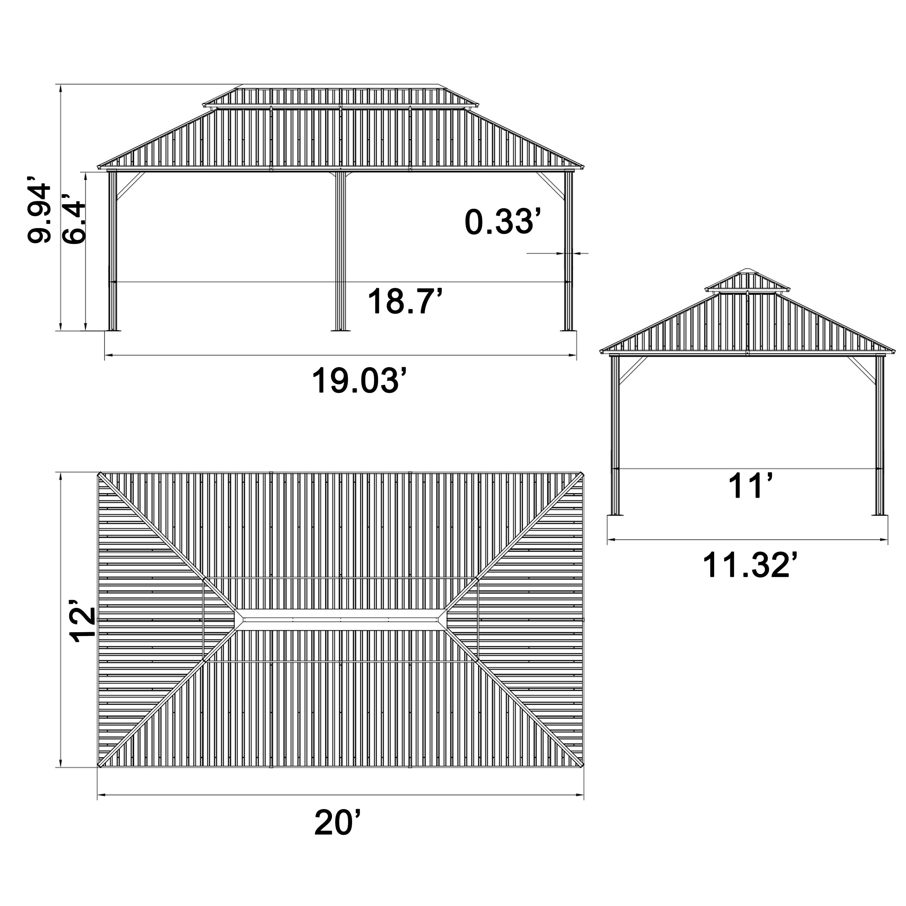 VEIKOUS PG0201-09-2 Wood-Resin-Gazebos - View #4
