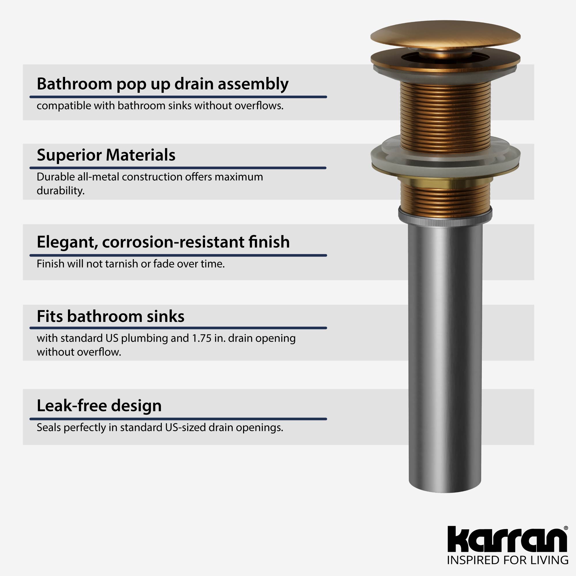 Karran PU25BC Popup-Drains-Accessories - View #2