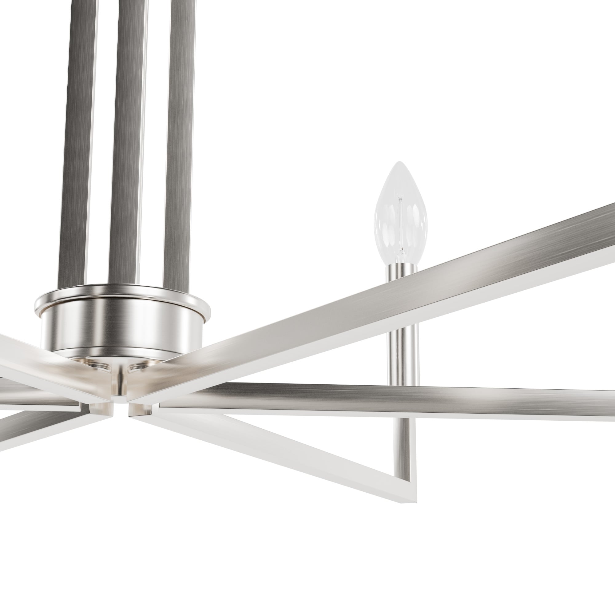 Brushed Nickel 30" Geometric Candle Chandelier
