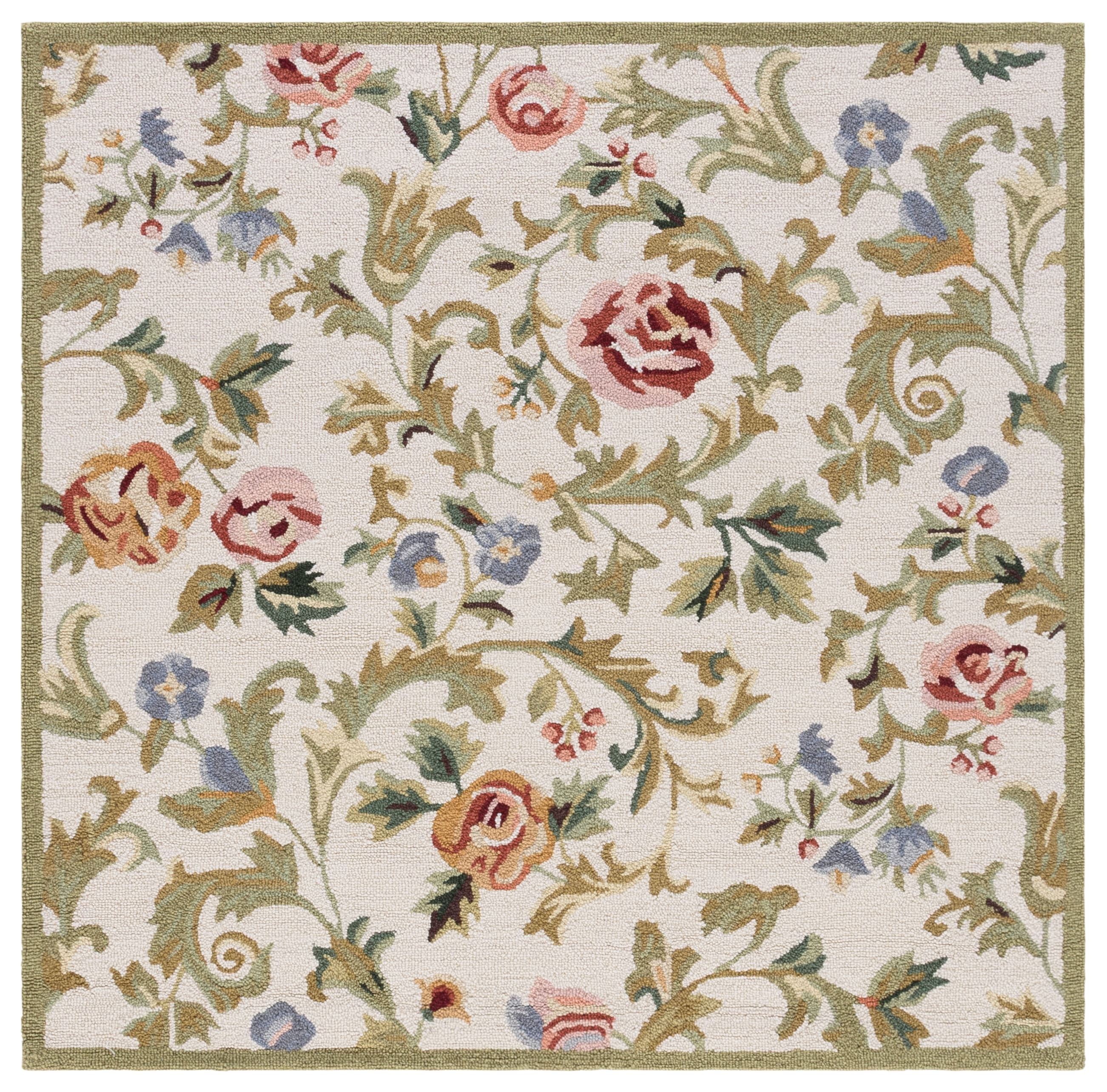 Chelsea Hooked Rug 310A Ivory 5 x 5 Square Area rug