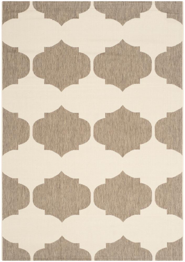 Safavieh CY6162-232-6 Courtyard Hani 7 x 10 (ft) Loomed Polypropylene Beige/Brown Rectangular Indoor/Outdoor Geometric Coastal Area rug
