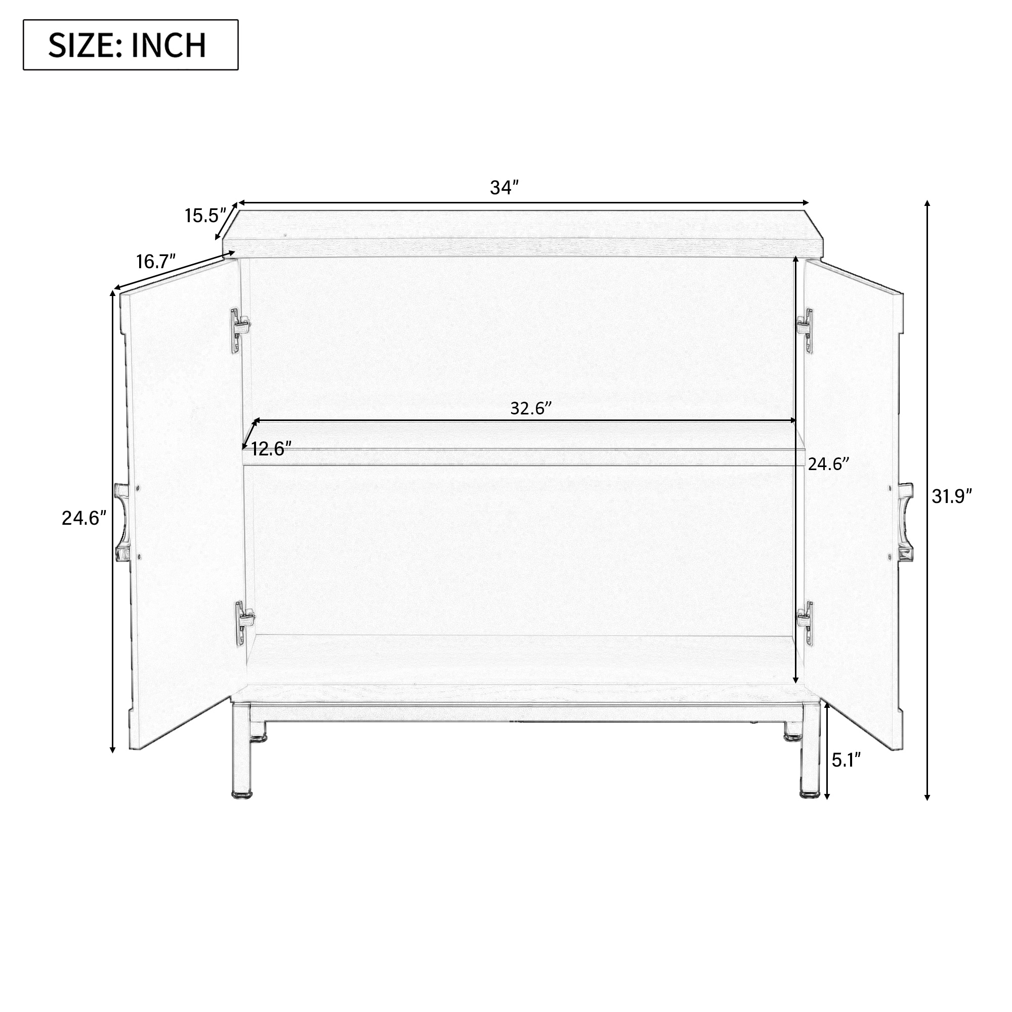 SINOFURN SYA330143BK Dining-Kitchen-Storarge - View #3