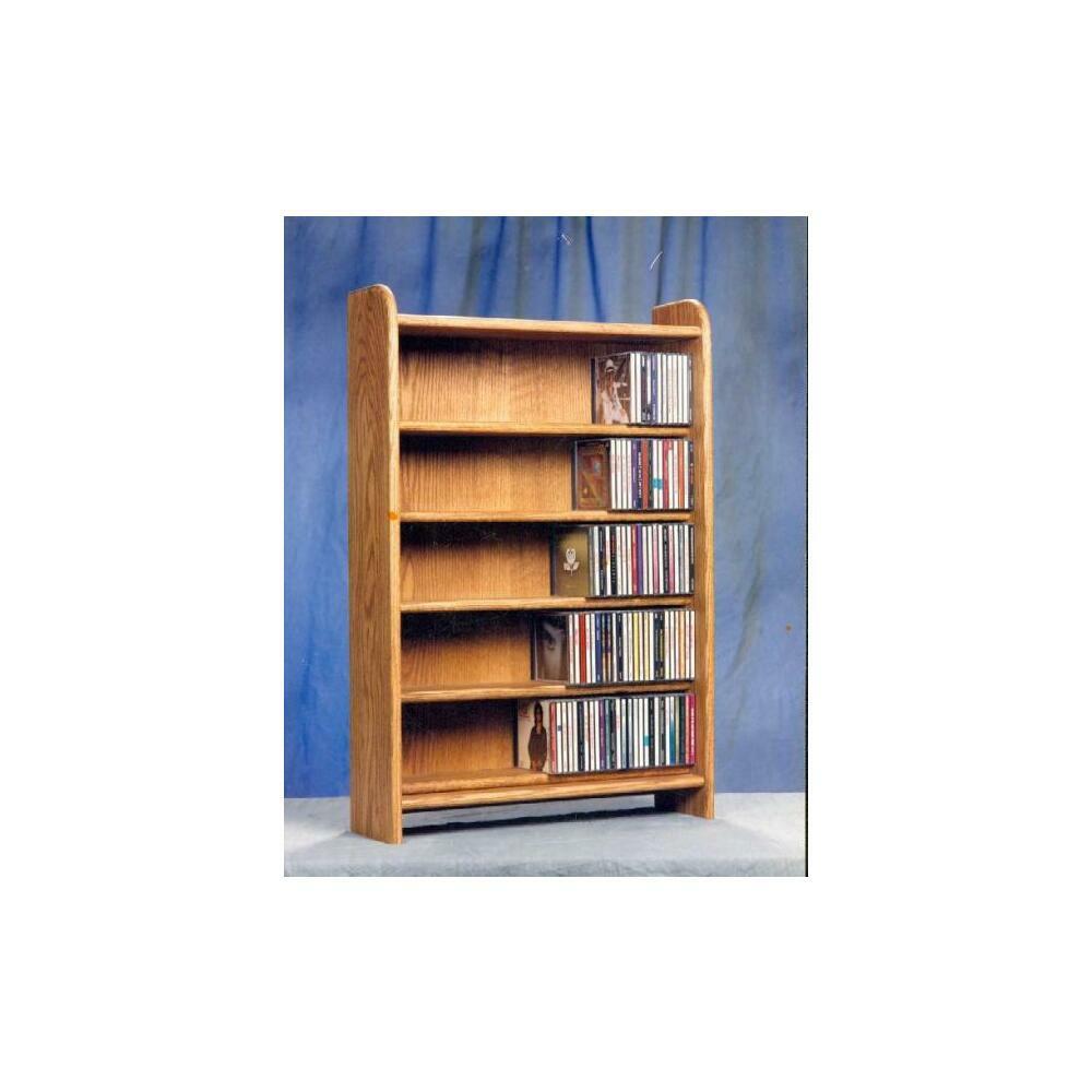  WDSP010 Wood Shed 502 Solid Oak 5 Shelf CD Cabinet