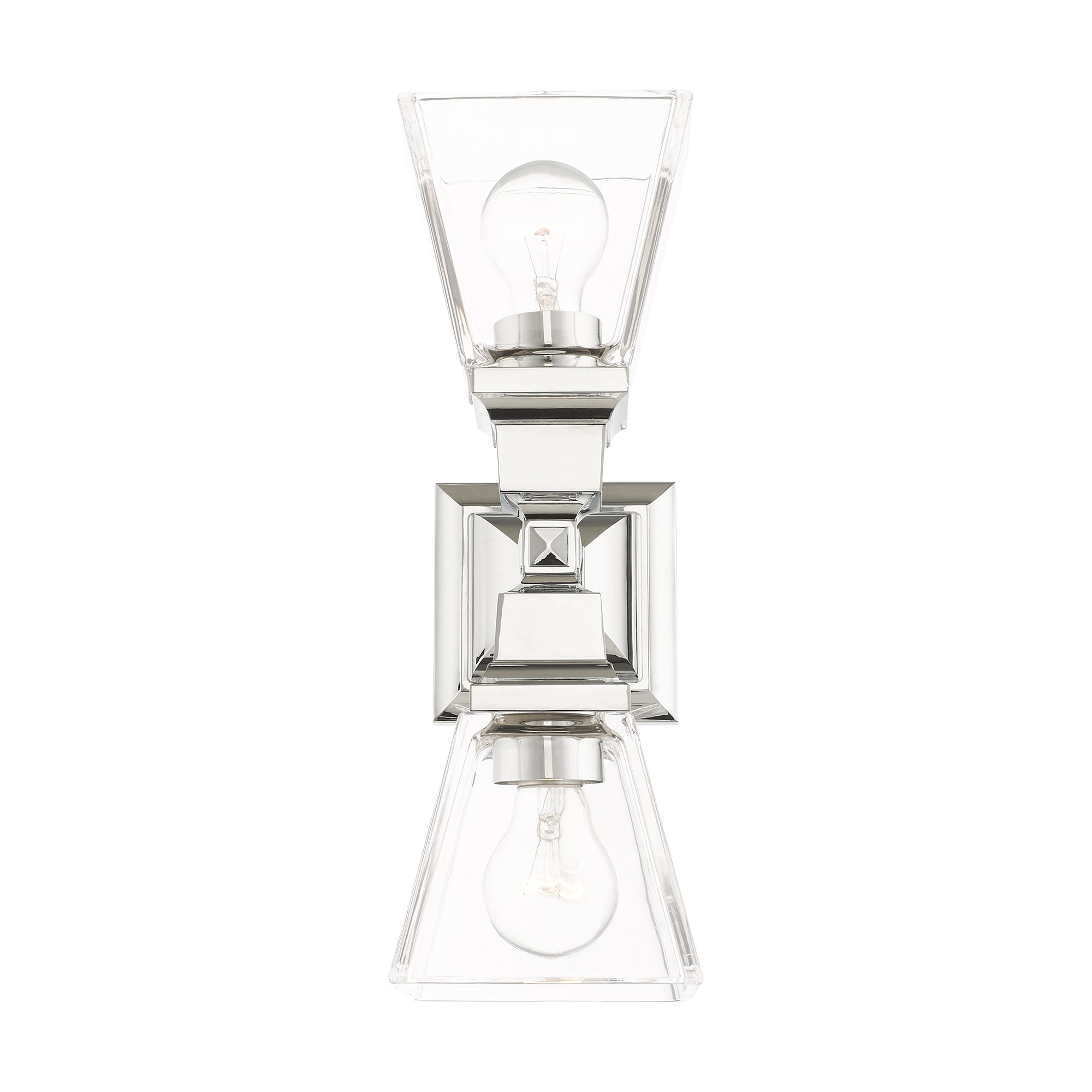Polished Chrome Clear Glass 2-Light Wall Sconce
