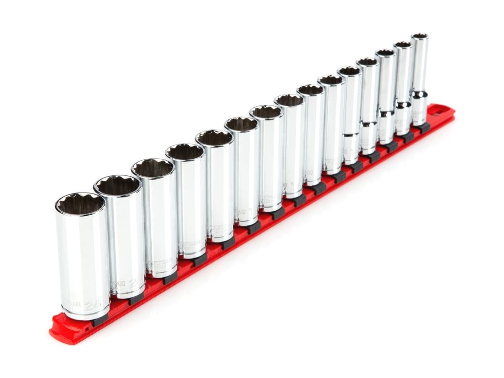 TEKTON SHD92108 1/2-in Drive Metric Deep Socket Set 15 -Pieces