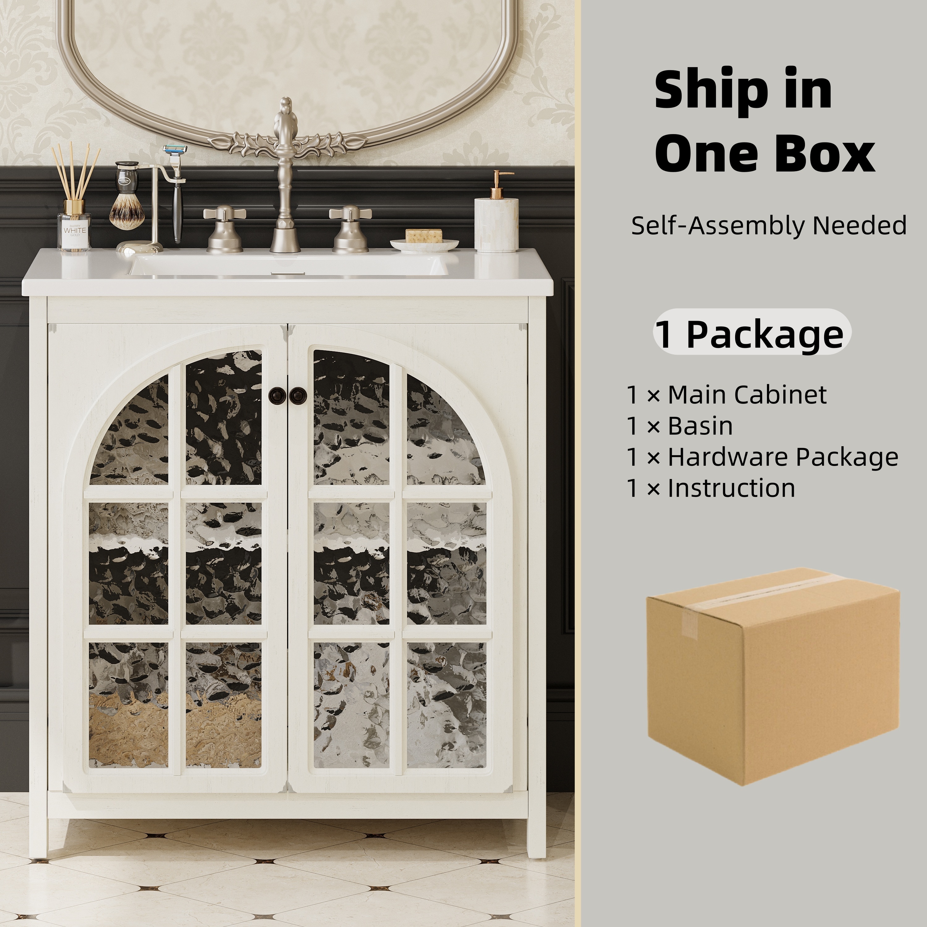 WELLFOR FL36MCL-WT Bath-Vanity-Combo - View #4