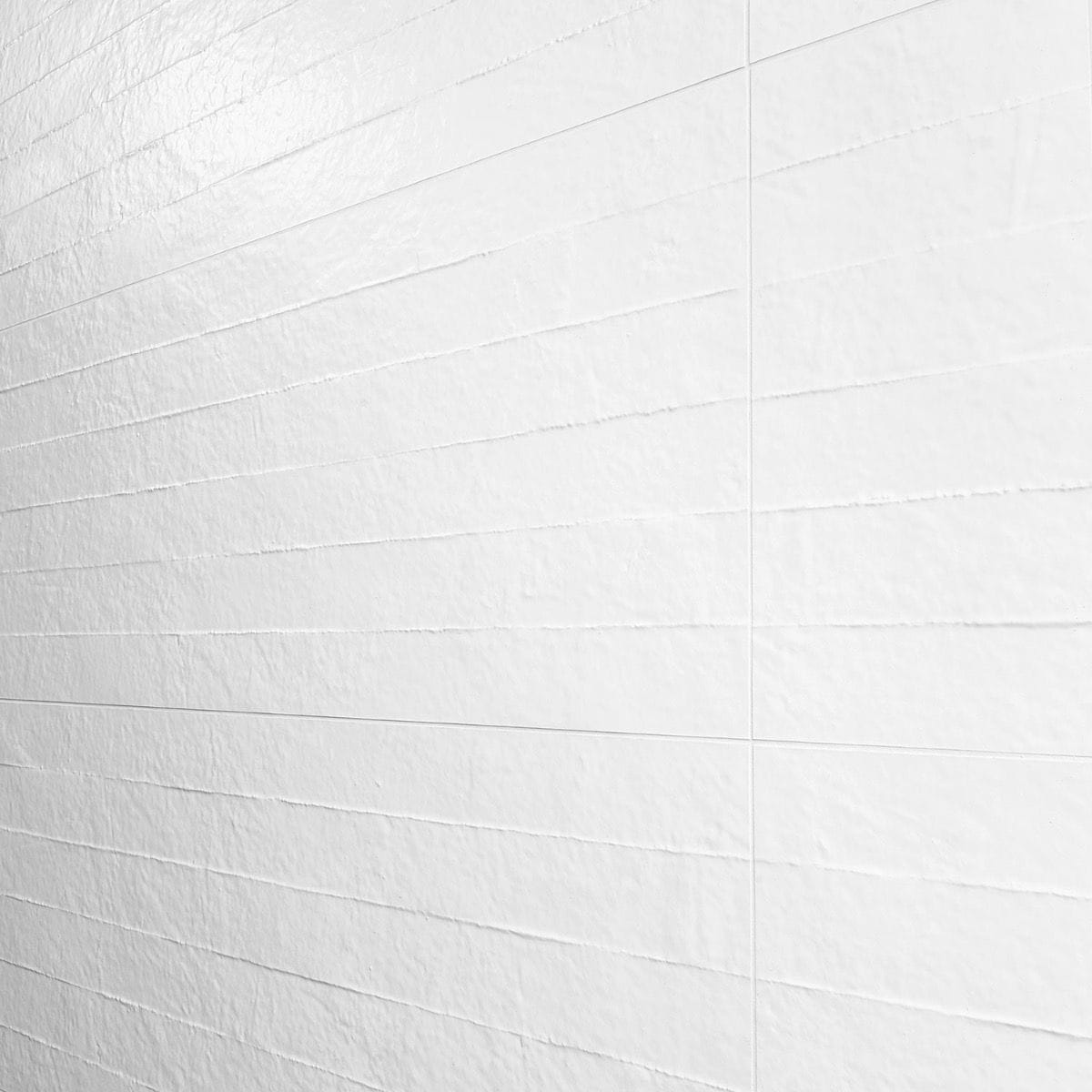 Angela Harris Matte White Ceramic Patterned Wall Tile