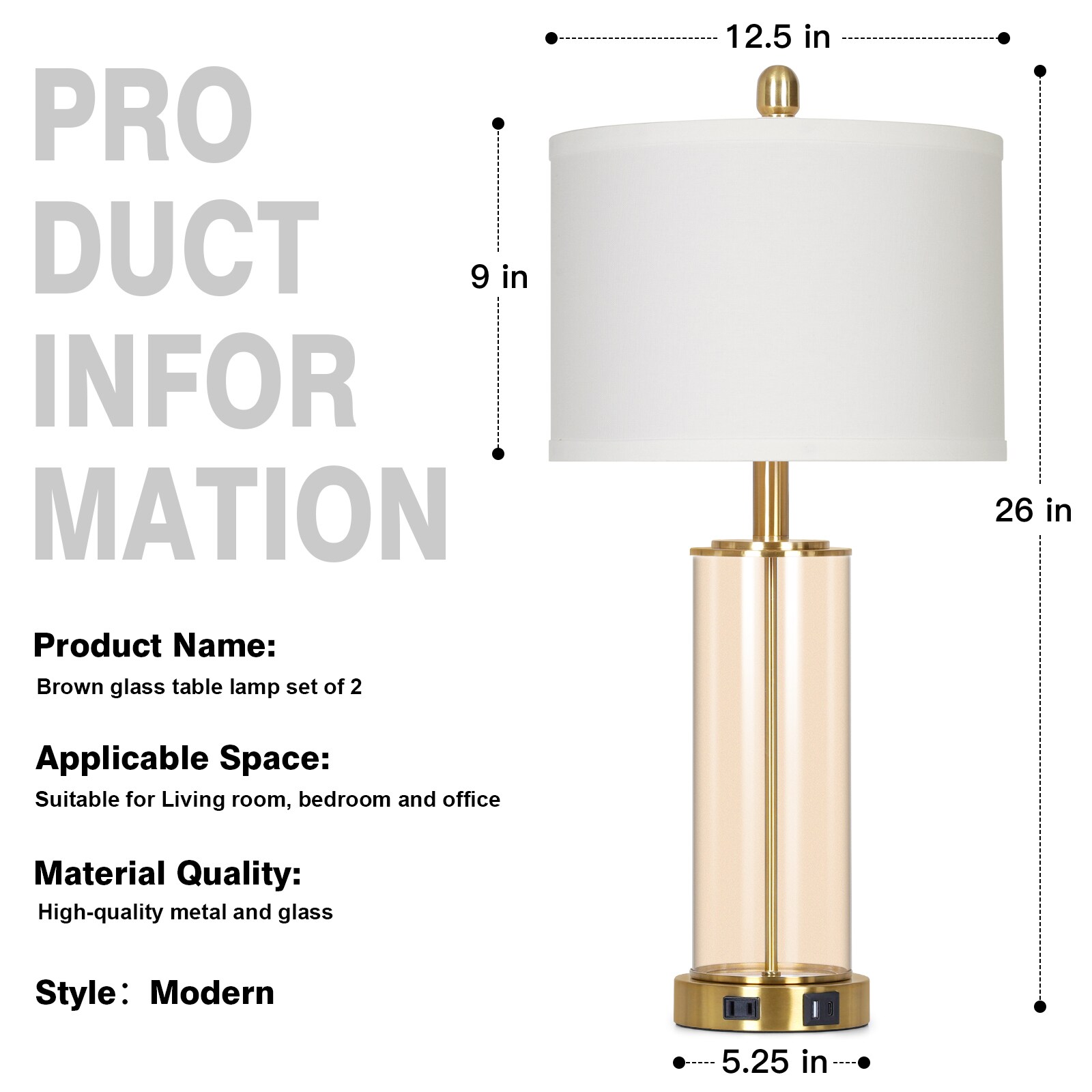 UrFurnishings TD-842 Table-Lamps - View #6