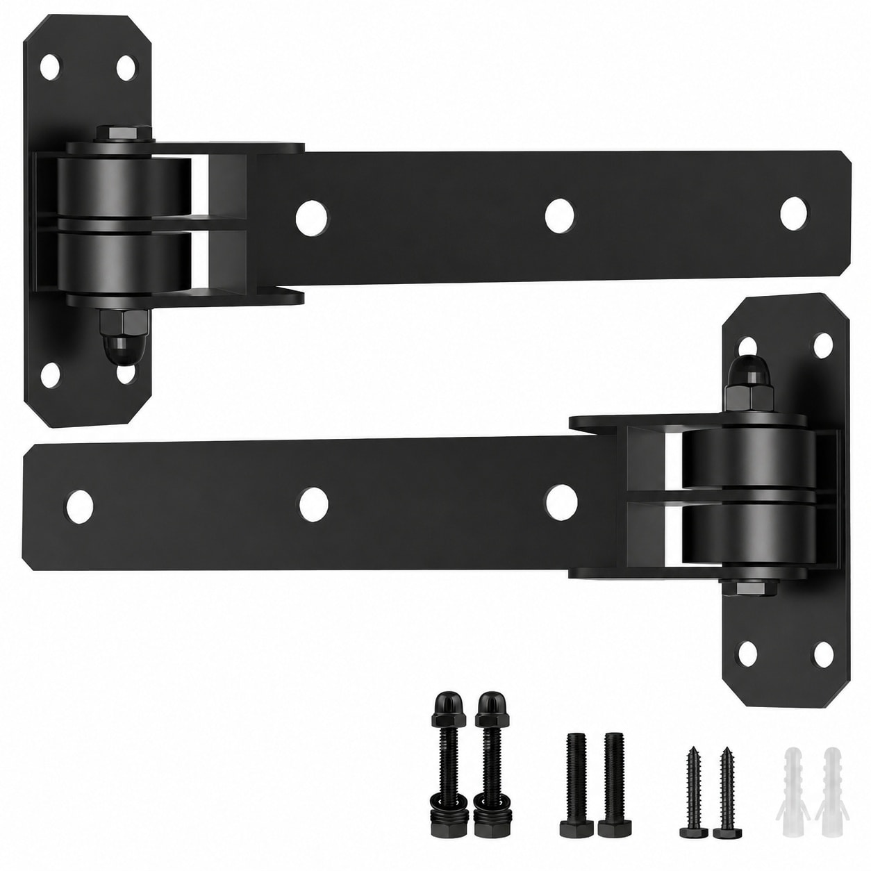 Etokfoks  Matte Black Carbon Steel Heavy Duty Gate Hinges with Built in Ball Bearings 900 lbs Load Capacity 2 Pack