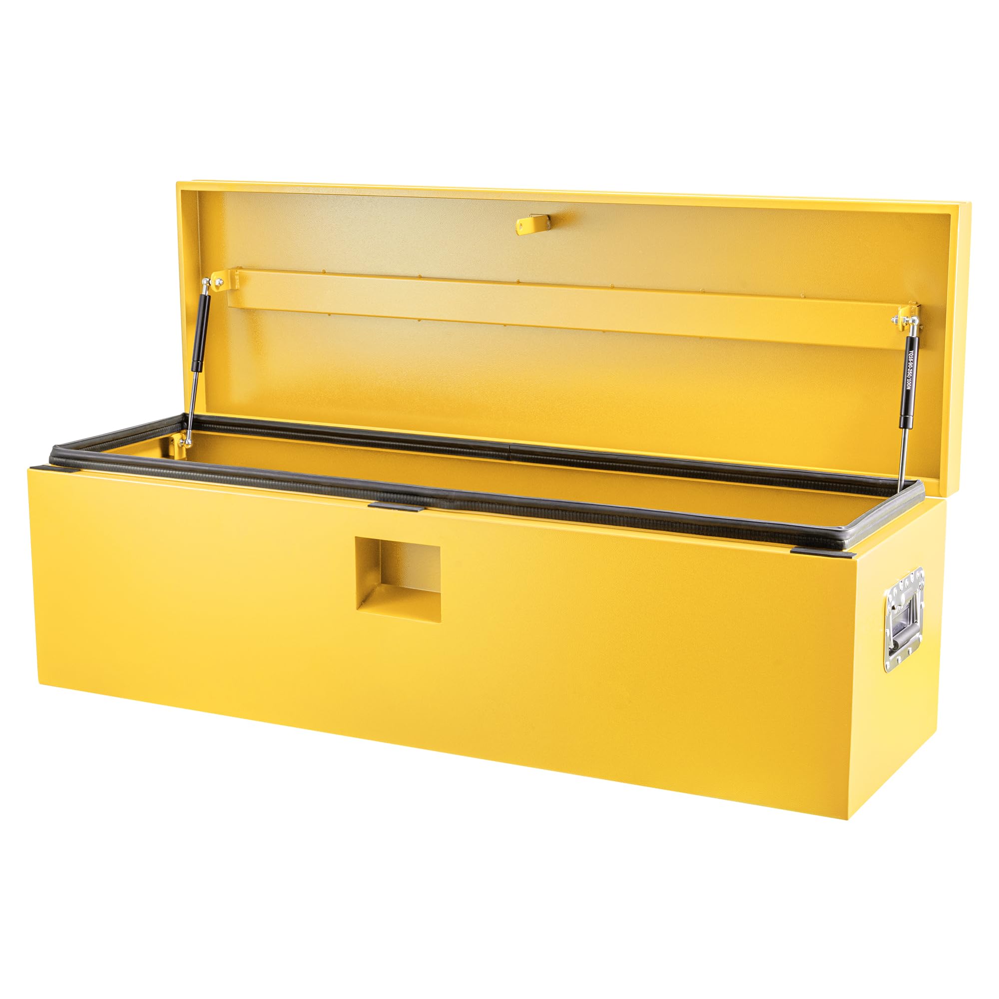 Assile 36 in Yellow Steel Truck Bed Tool Box with Dual Lids Gas Struts and Lock Ready Storage