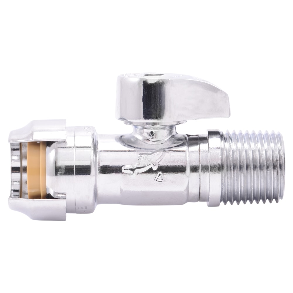 SharkBite 1/2-in Push-to-connect x 1/2-in MIP Chrome Quarter Turn Stop ...