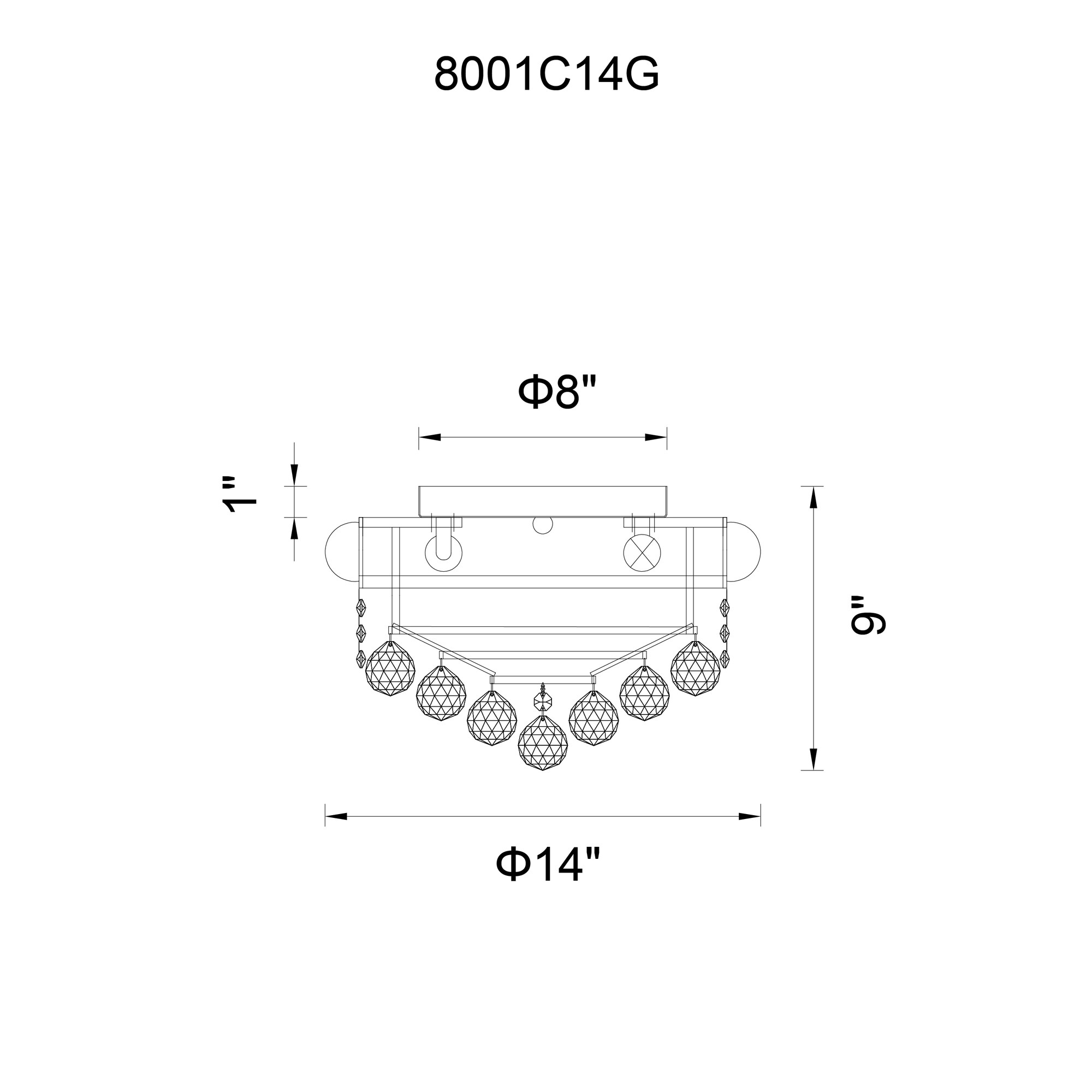 CWI Lighting 8001C24G flushmounts - View #7