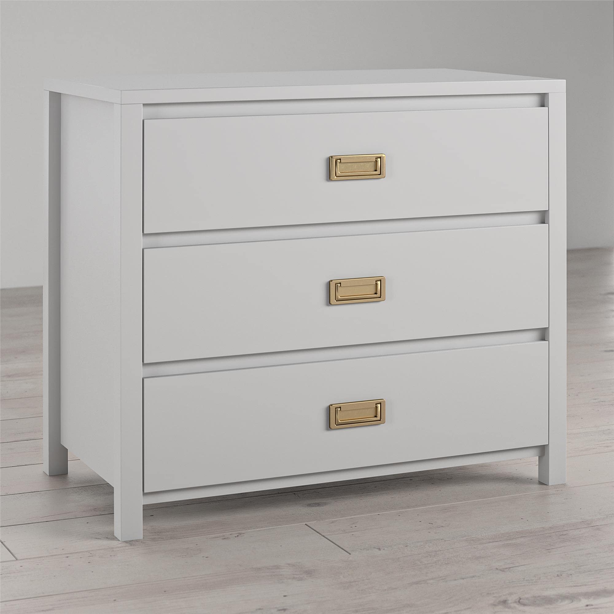 LINSY HOME Dresser for Bedroom, White Chest of Drawers with Double Shelf  and 7 Drawers, Storage