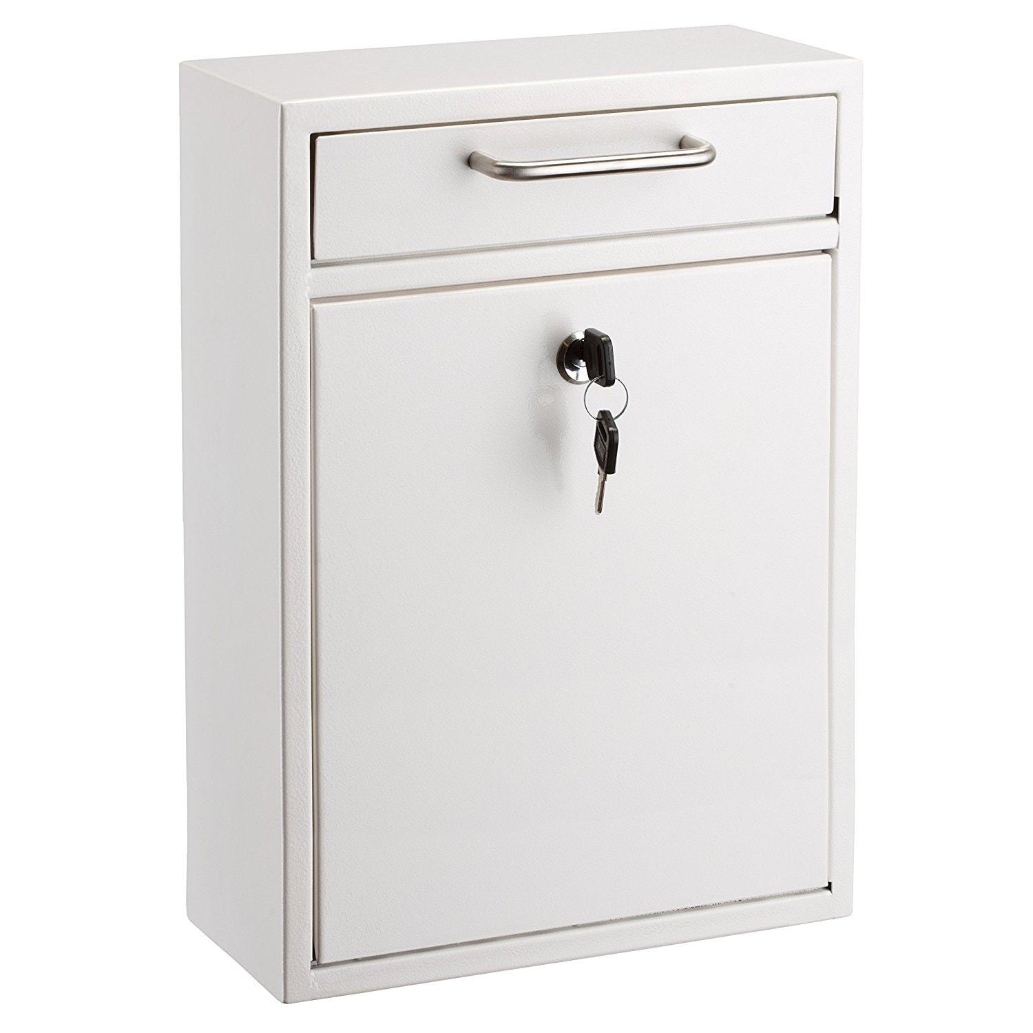 AdirOffice Wall Mount White Metal Standard Lockable Mailbox in the ...