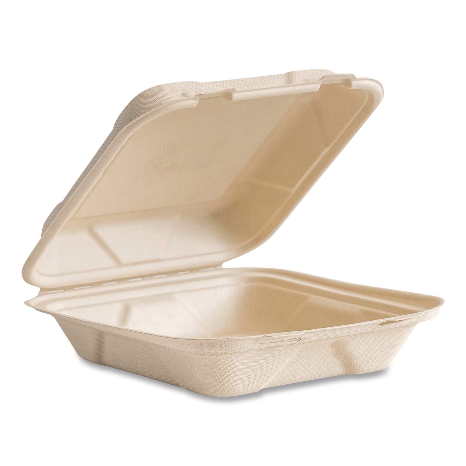 Vegware Nourish Molded Fiber Takeout Containers Compostable 7.9 x 7.9 x 2.9 White Sugarcane 200/Carton