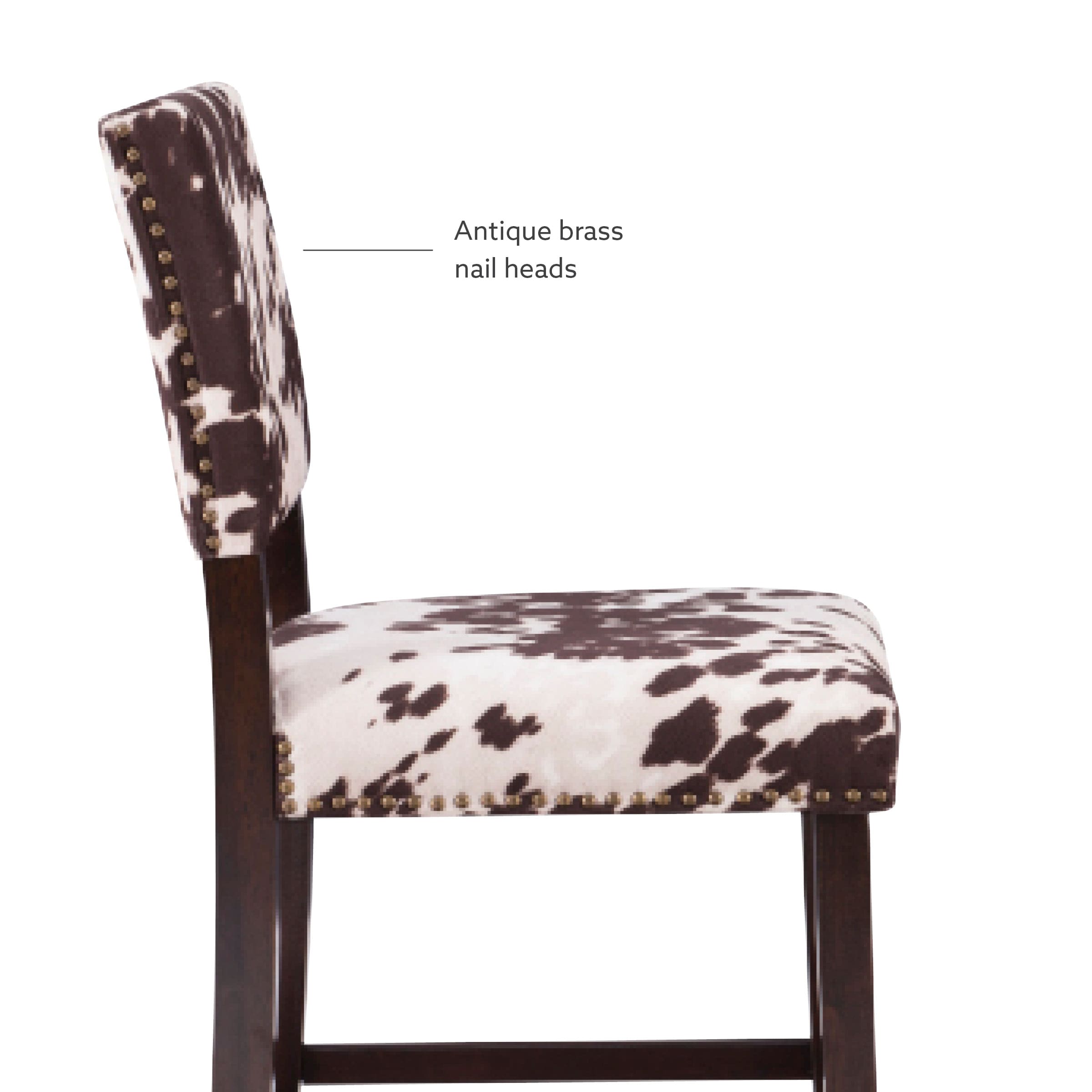 Corey 24" Brown and Ivory Cowhide Counter Stool