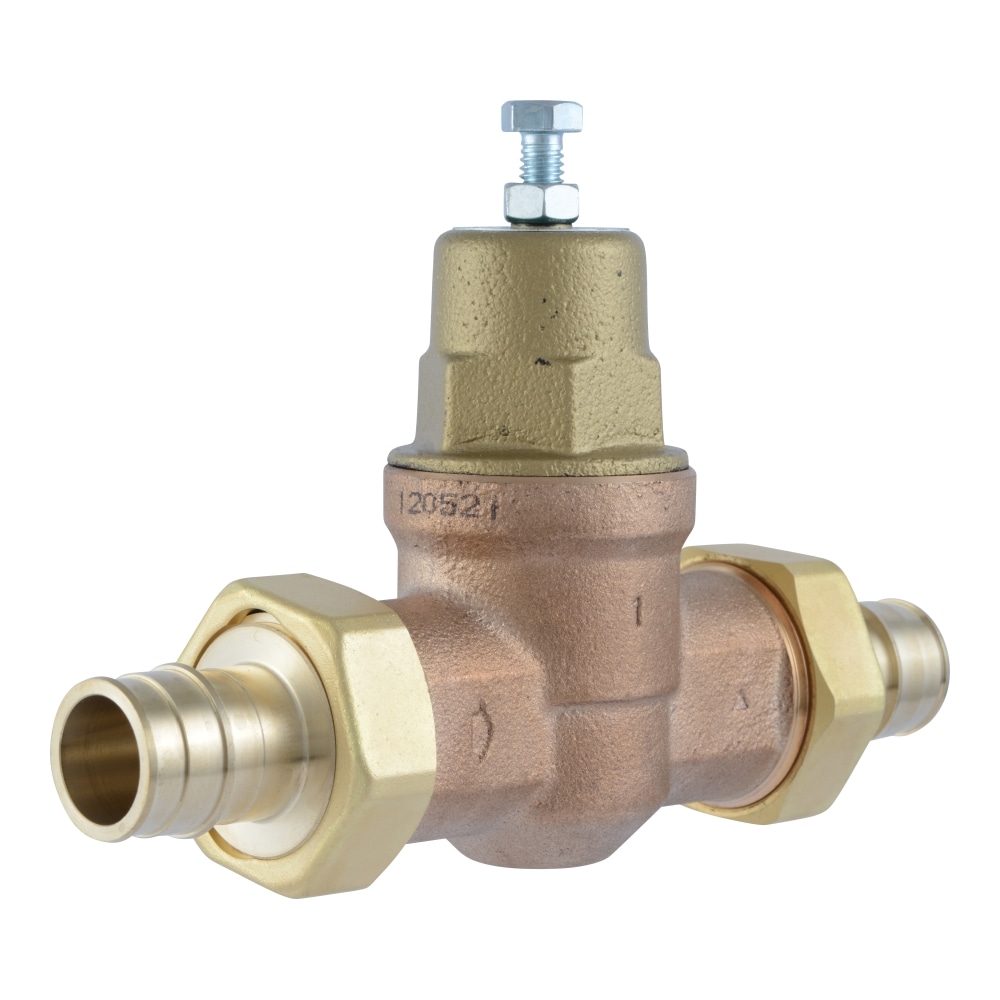 3/4 in. Bronze Double Union Push-To-Connect Water Pressure Regulator with  Gauge