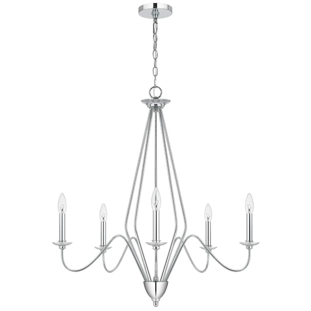 Benzara Chandeliers 1 -Light Chrome Metal Chandelier