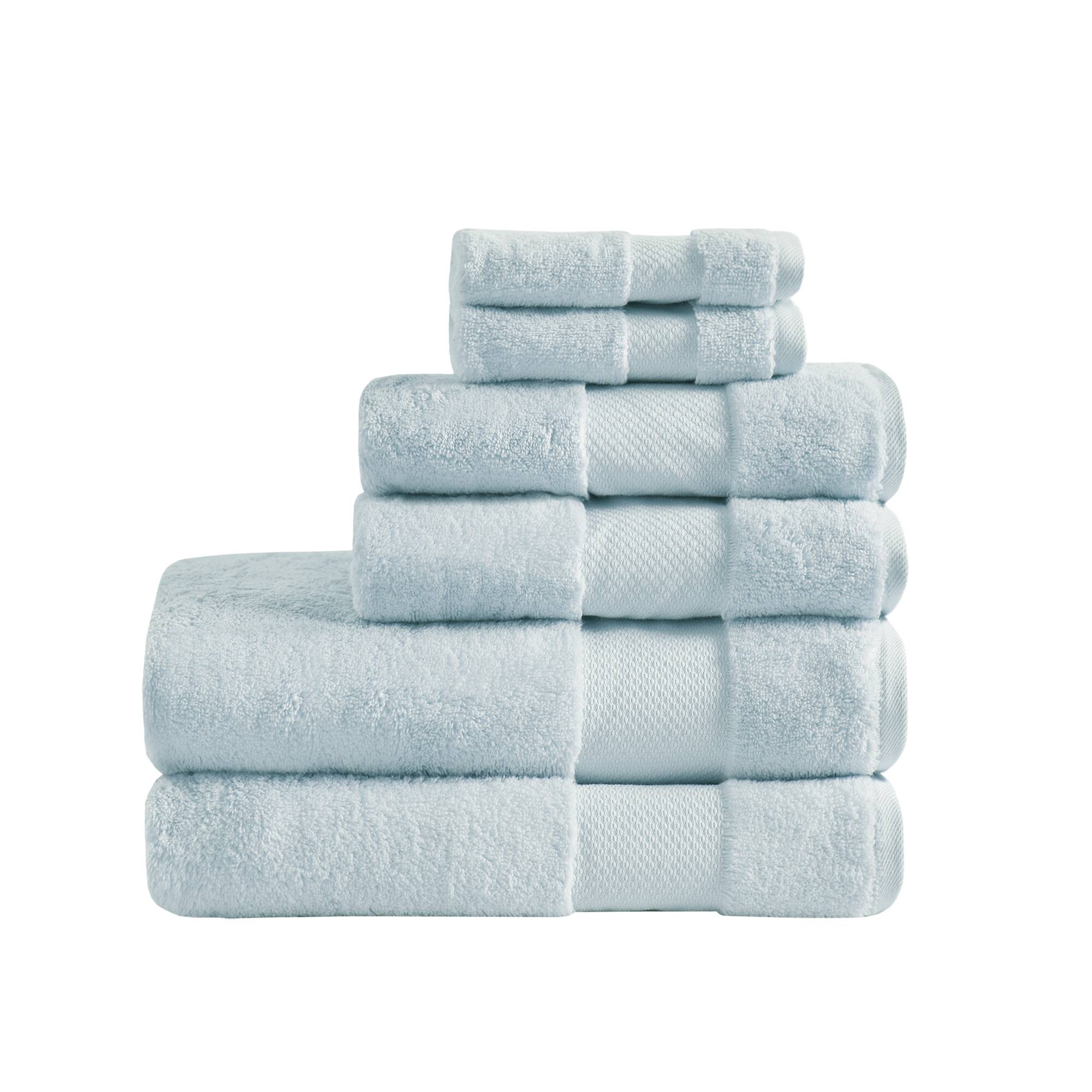 Light Blue Turkish Cotton 6-Piece Bath Towel Set