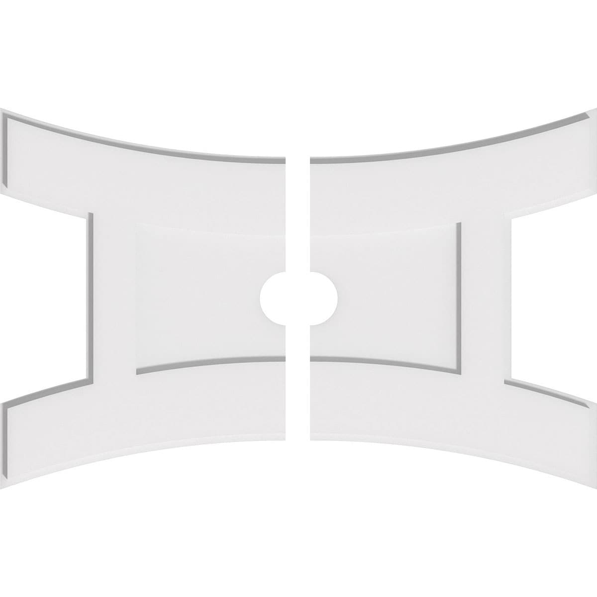 Ekena Millwork CMP32X21HN2-03000 Haven 32-in W x 21.375-in L Contemporary White PVC Split Ceiling Medallion