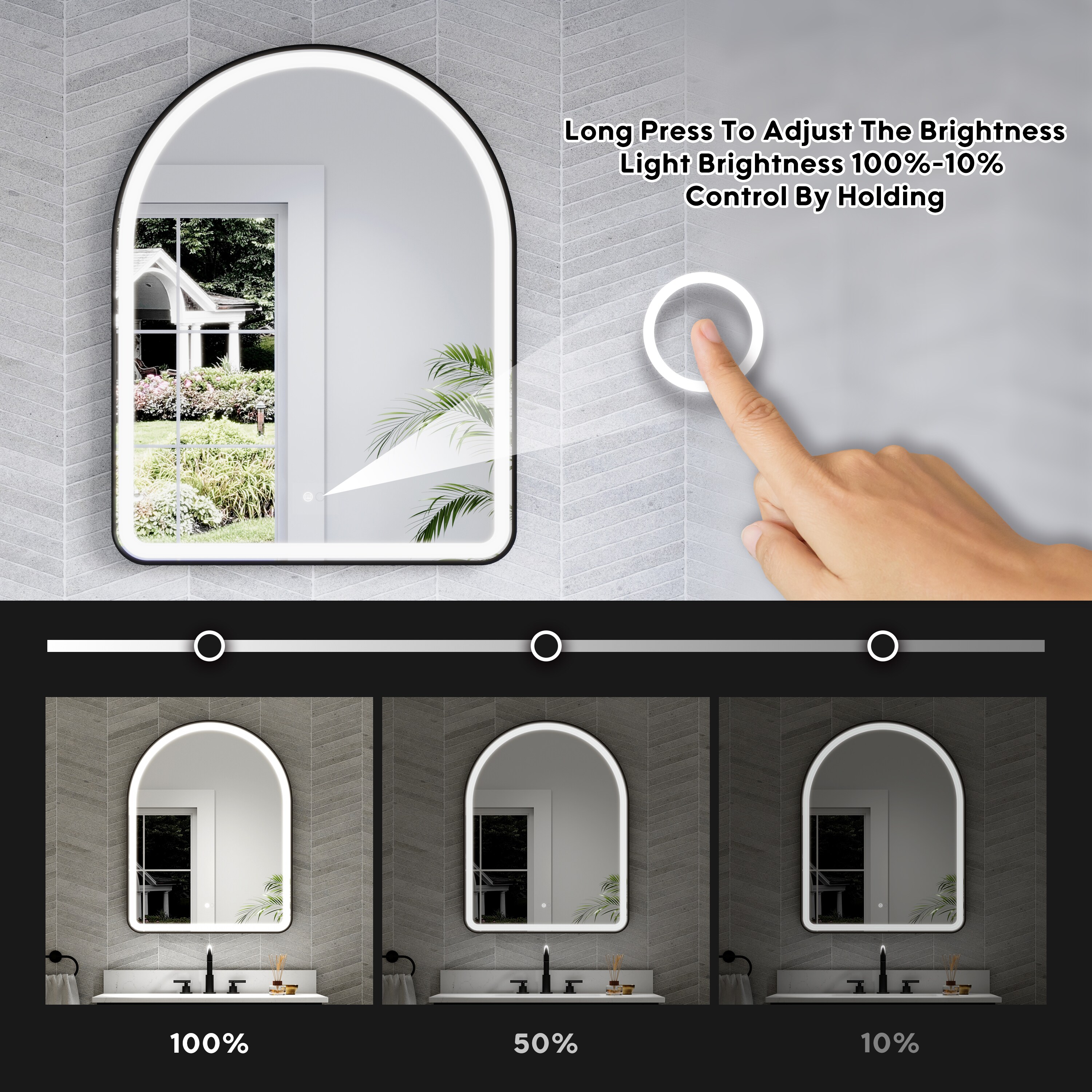 WELLFOR GIZBRX06Q Framed-Bath-Mirrors - View #5