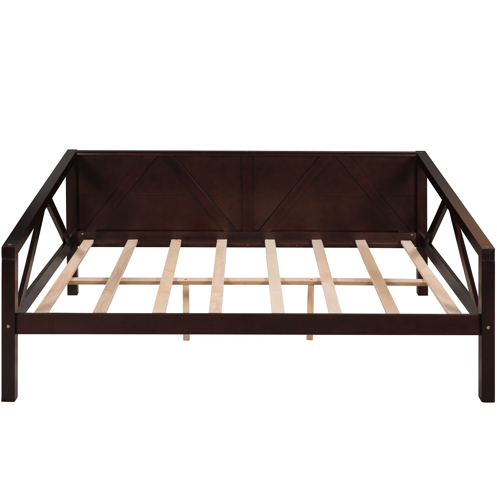Yiekholo Contemporary Full Size Daybed in Espresso Wood - Sturdy Pine ...
