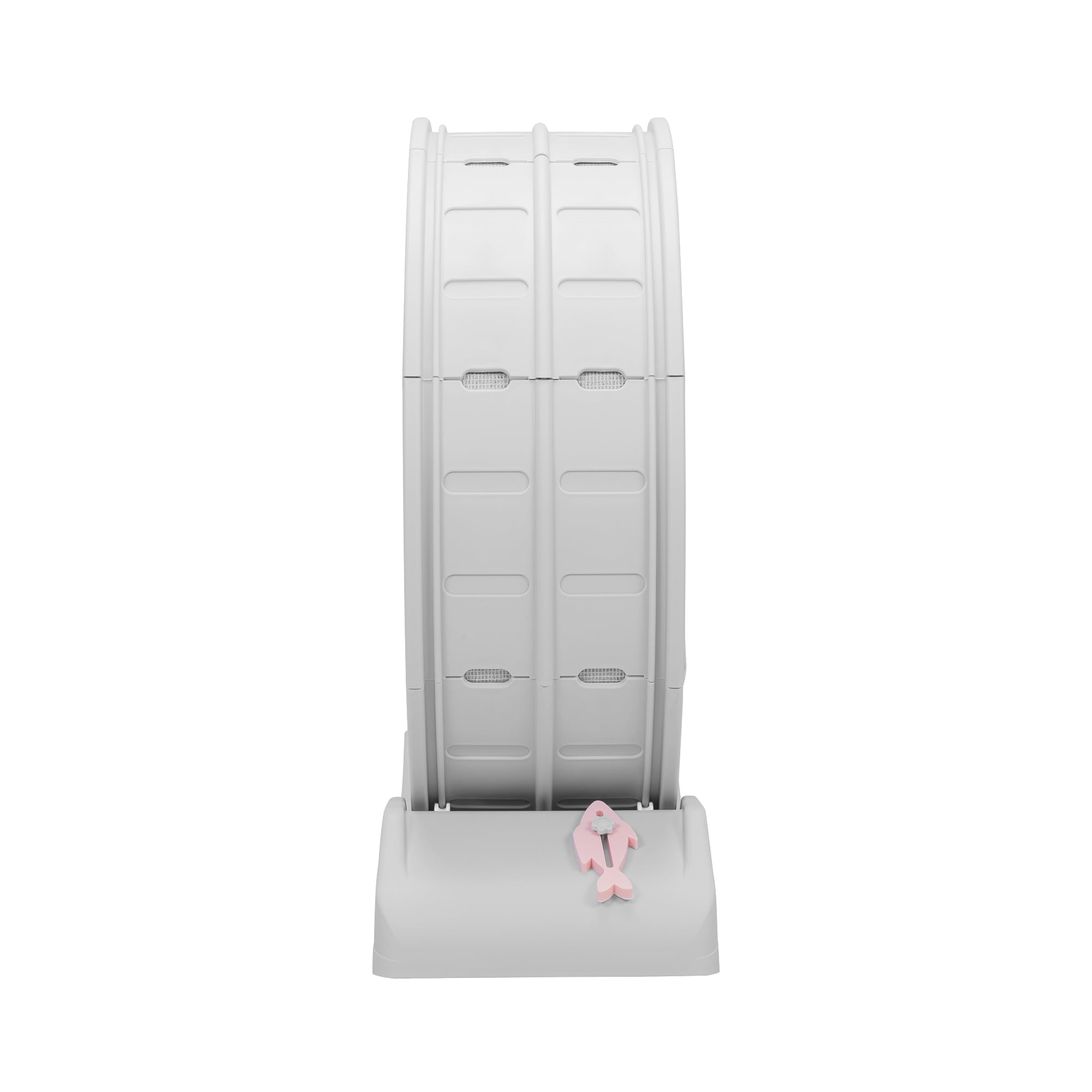 Gray and Green Freestanding Plastic Cat Exercise Wheel