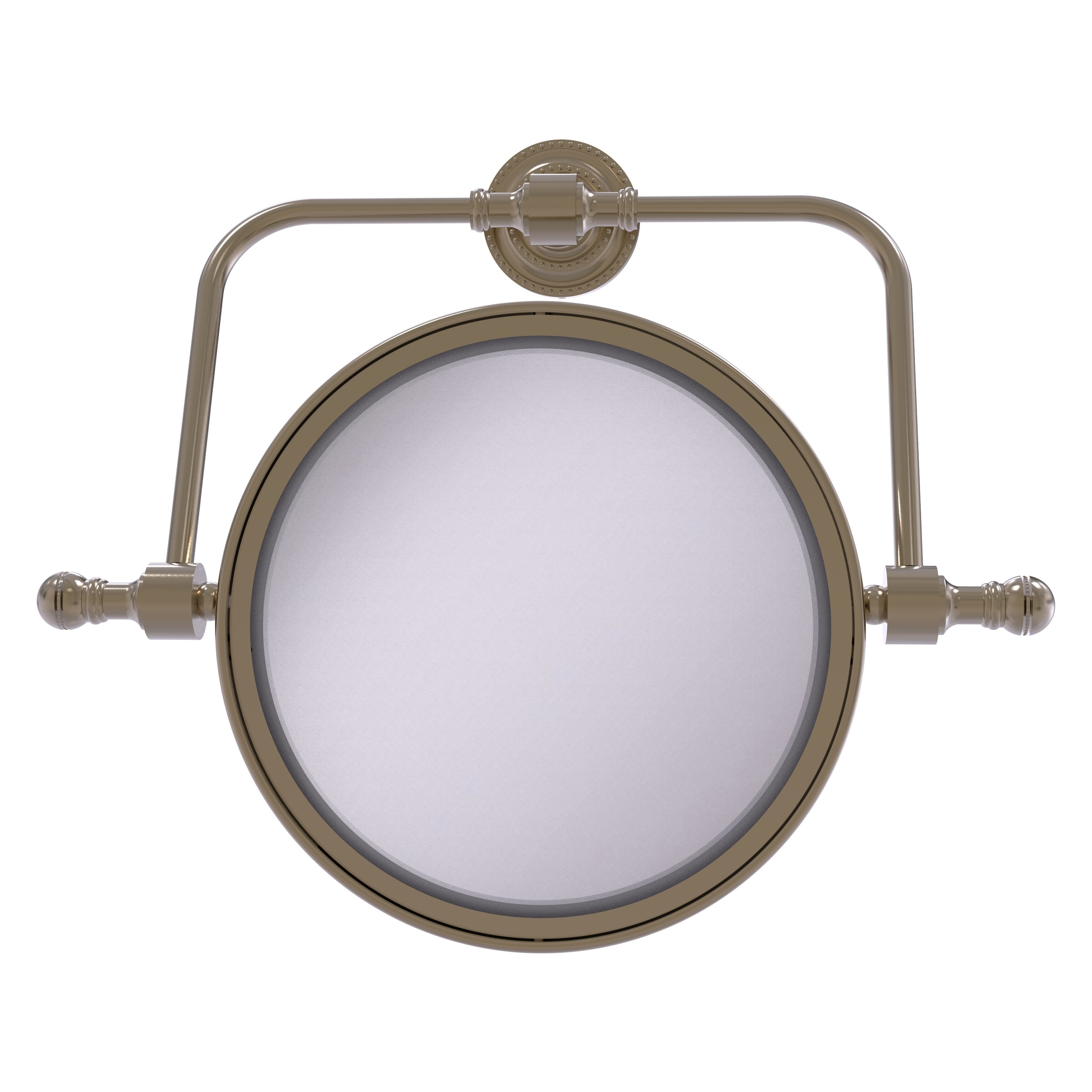 Retro Dot 7-in x 8-in Antique Black Double-sided 2X Magnifying Wall-mounted Vanity Mirror | - Allied Brass RDM-4/2X-PEW