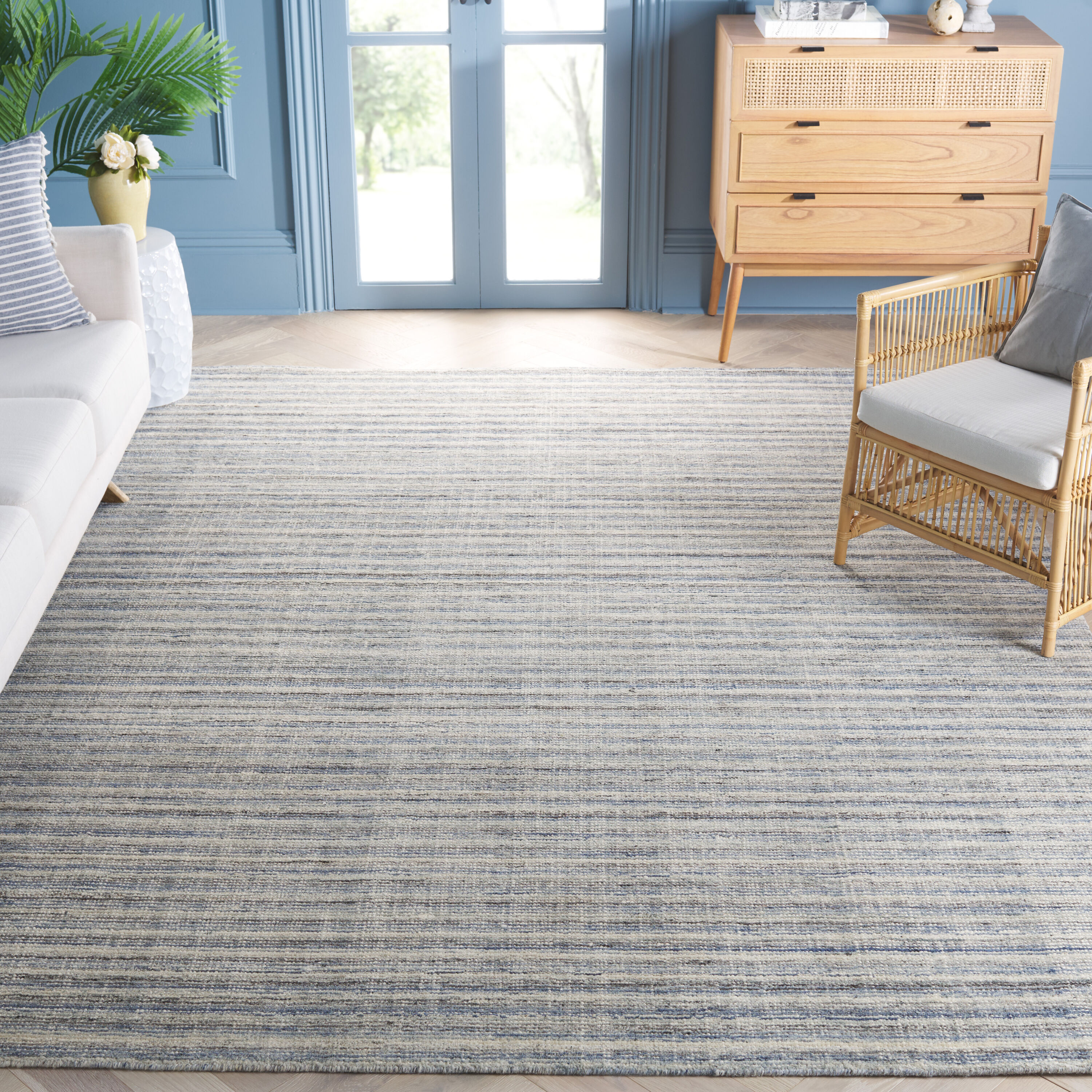  Mirage 462 Ivory/Blue Contemporary 8ft x 10ft Large Rectangle Rug