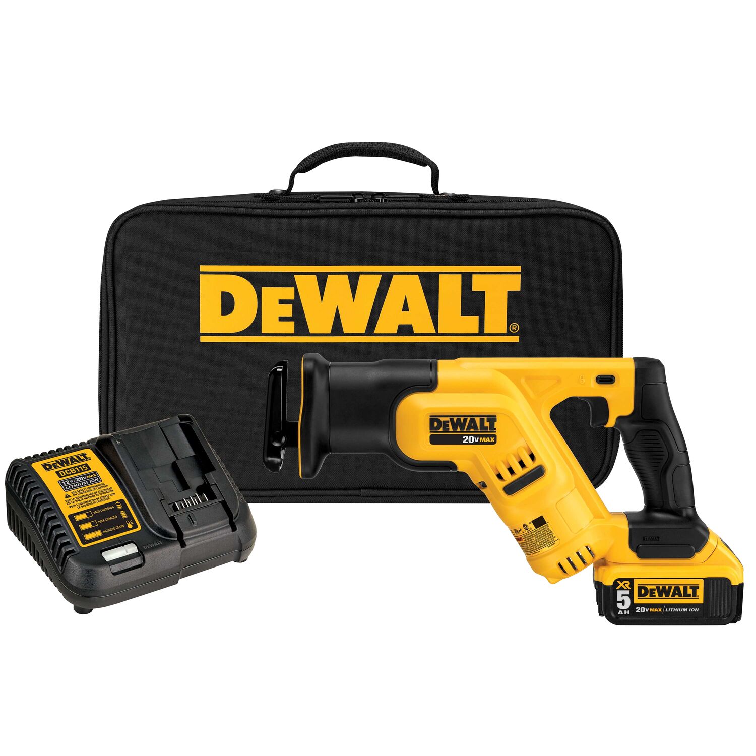 DEWALT 20-volt Variable Speed Cordless Reciprocating Saw (Charger