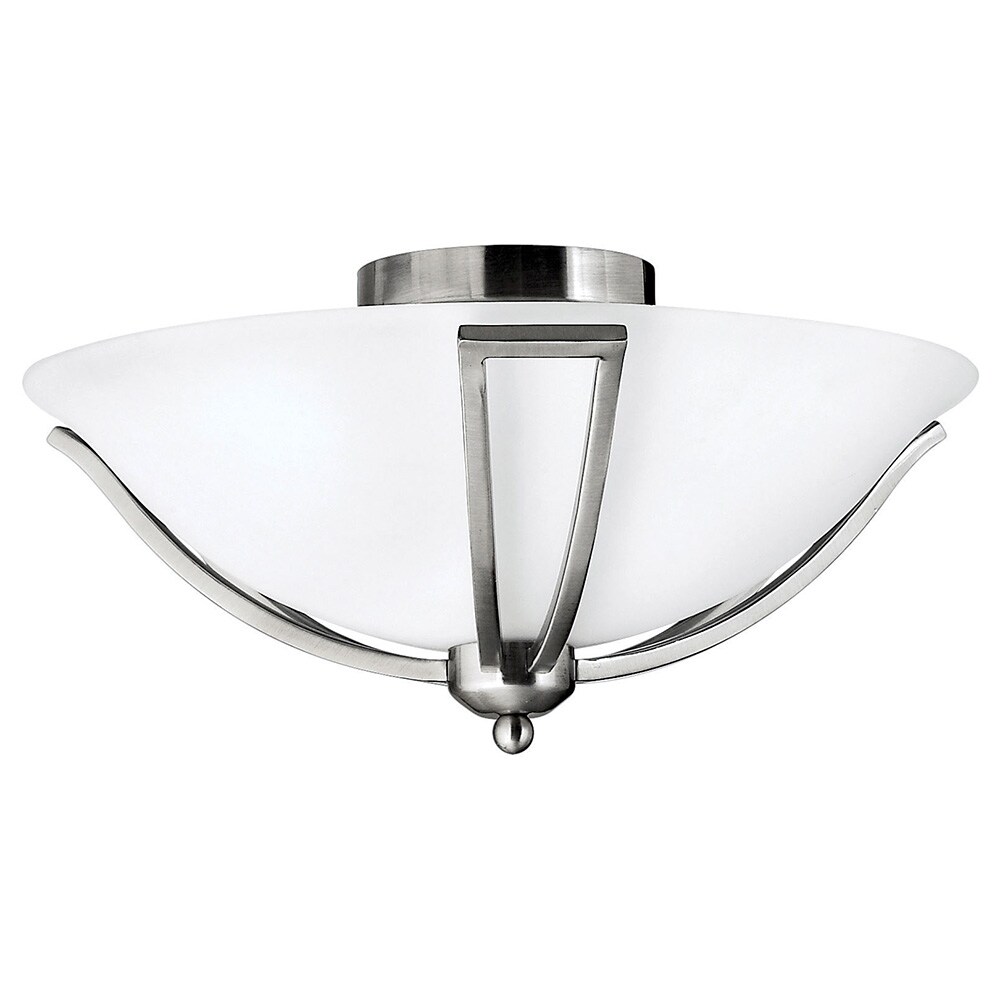 Hinkley 4660BN Bolla 1 -Light 16.75-in Brushed Nickel Flush Mount Light